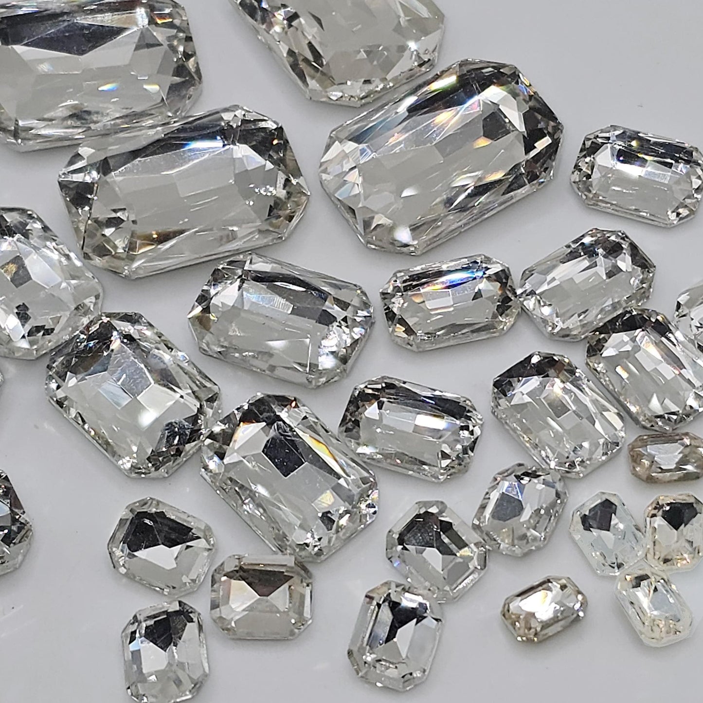 Rectangle Pointed Back Gems Jewels Crystal Clear Rhinestone 6x8mm 8x10mm 10x14mm 13x18mm 18x25mm