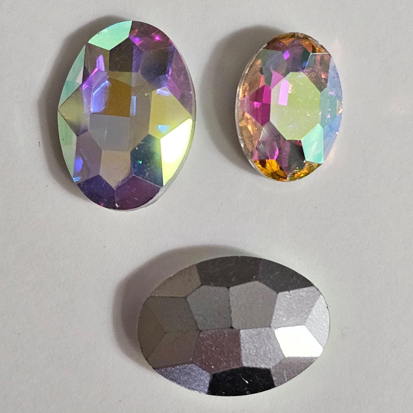 Oval Pointed Back Gems Jewels AB Crystal Rhinestone 10x14mm 13x18mm