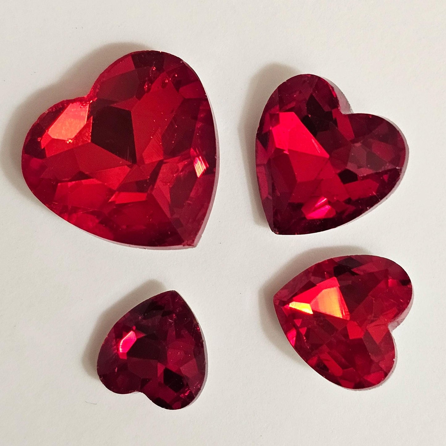 Heart Pointed Back Gems Jewels Red Rhinestone 10mm 12mm 14mm 18mm