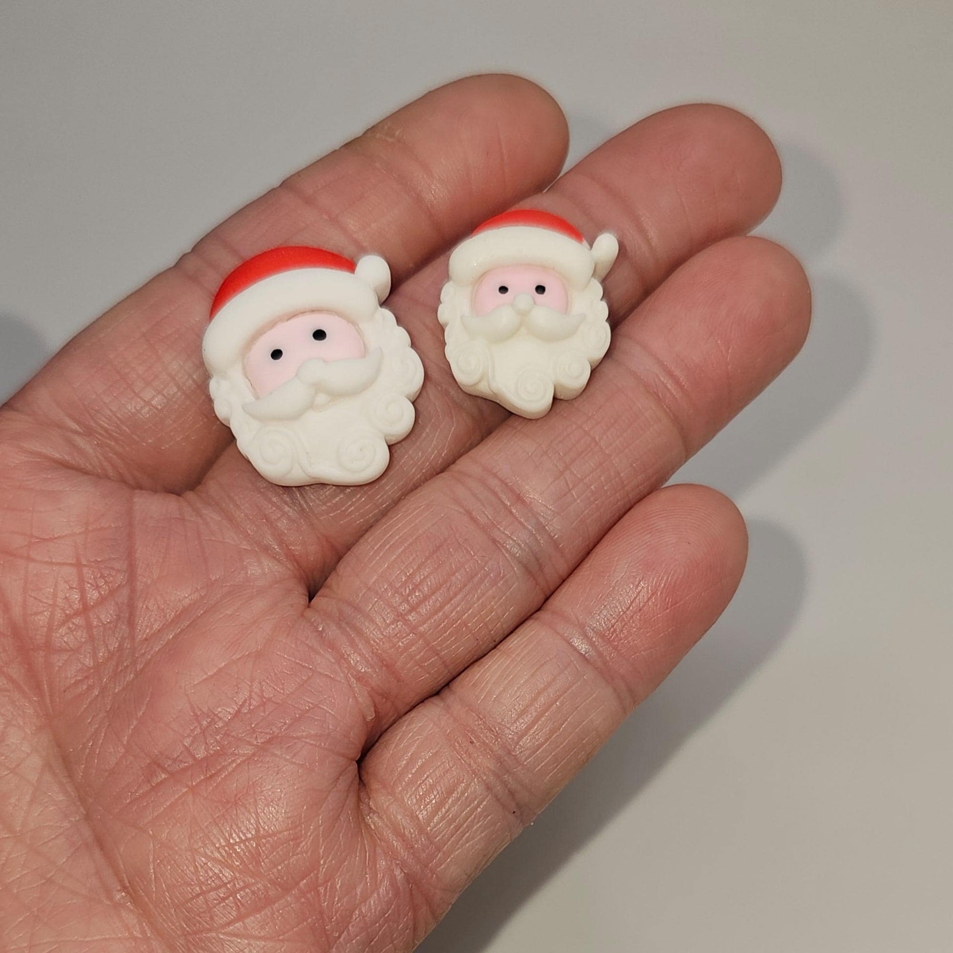 4/10/25 pcs Resin Santa Christmas Cabochons Christmas Kawaii Flatback Santa Head Face Xmas Holiday Cabochon #CAB001