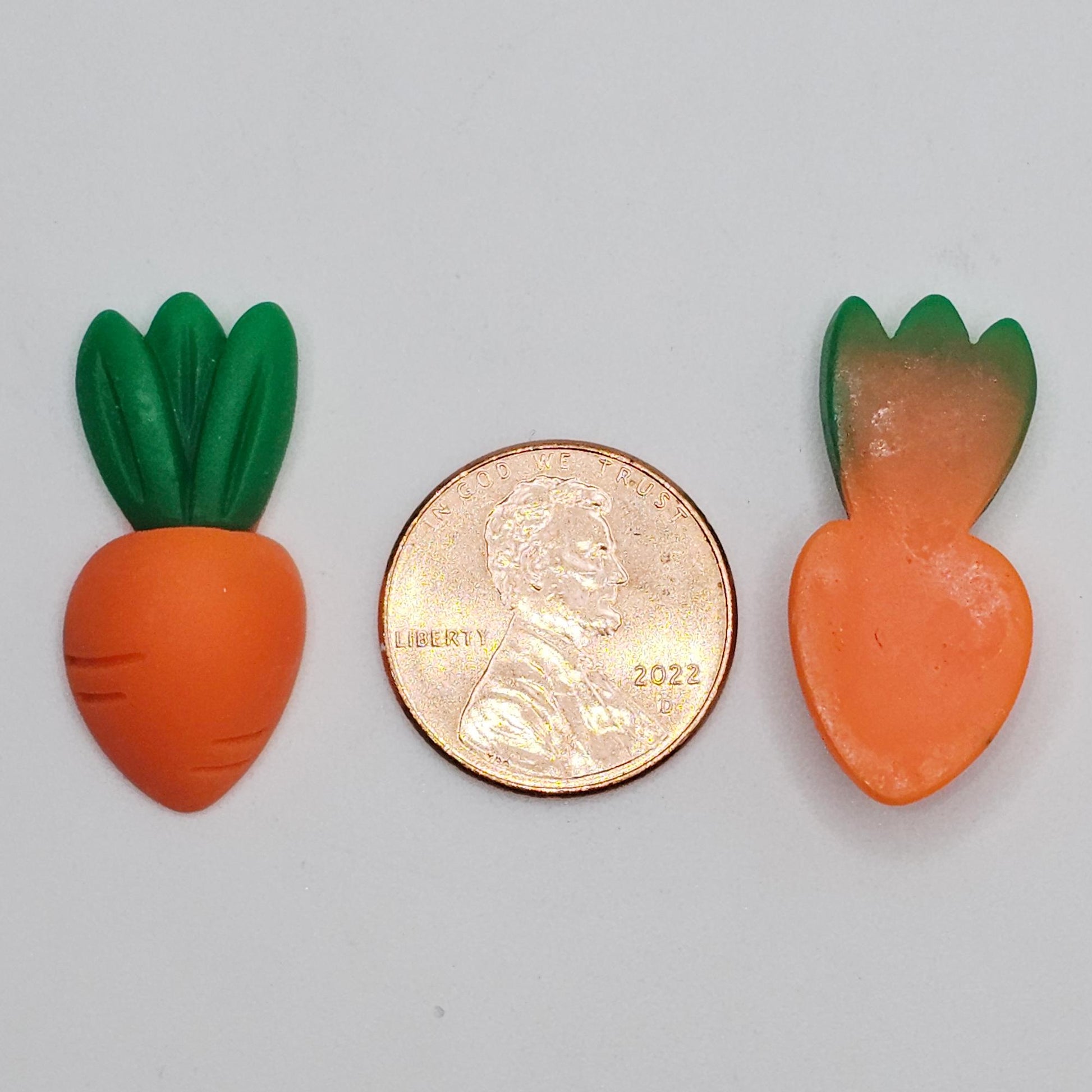 5/10/25 Pcs Half a Carrot Resin Flat Back Cabochons, Miniature Carrots Cabochon #CAB203