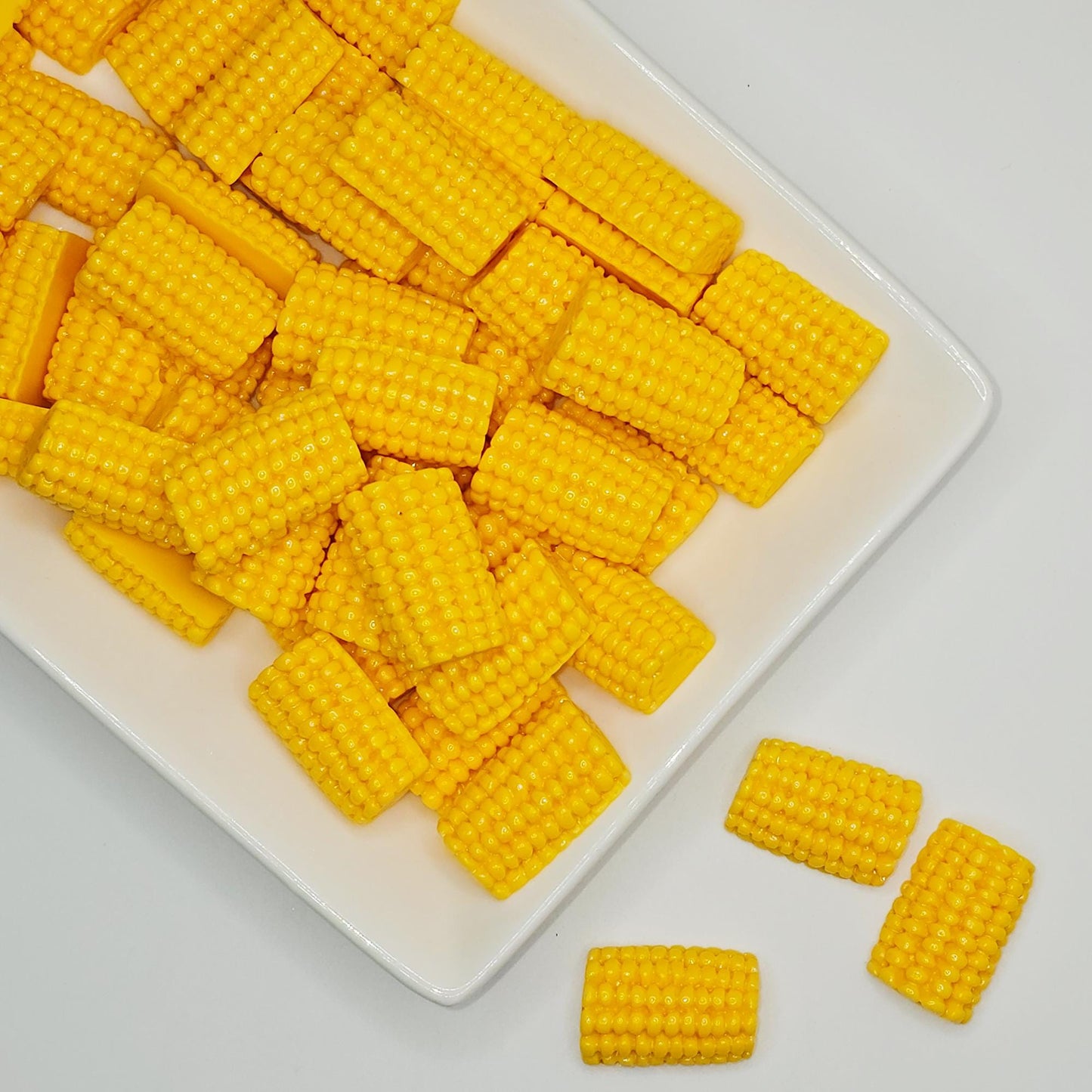 5/10/25 Half a Corn Resin Flat Back Cabochons, Miniature Corn on Cob Cabochon #CAB201