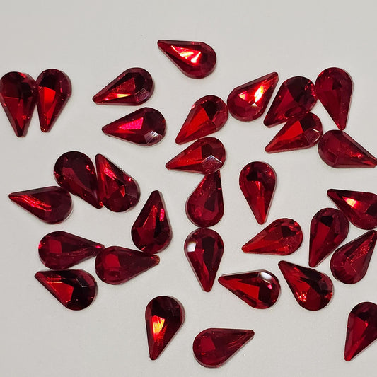 Point Pear Pointed Back Gems Jewels Red Rhinestone 6x10mm 8x13mm