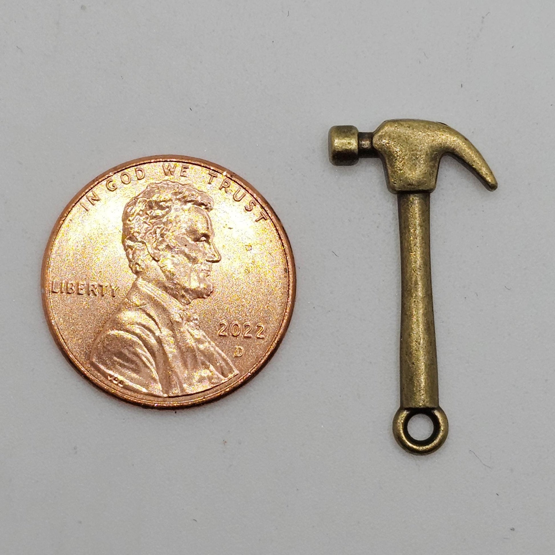 10/25/50 Pcs Hammer Antique Bronze Tone Charm, Miniature Hammer Tool Charms #CM108