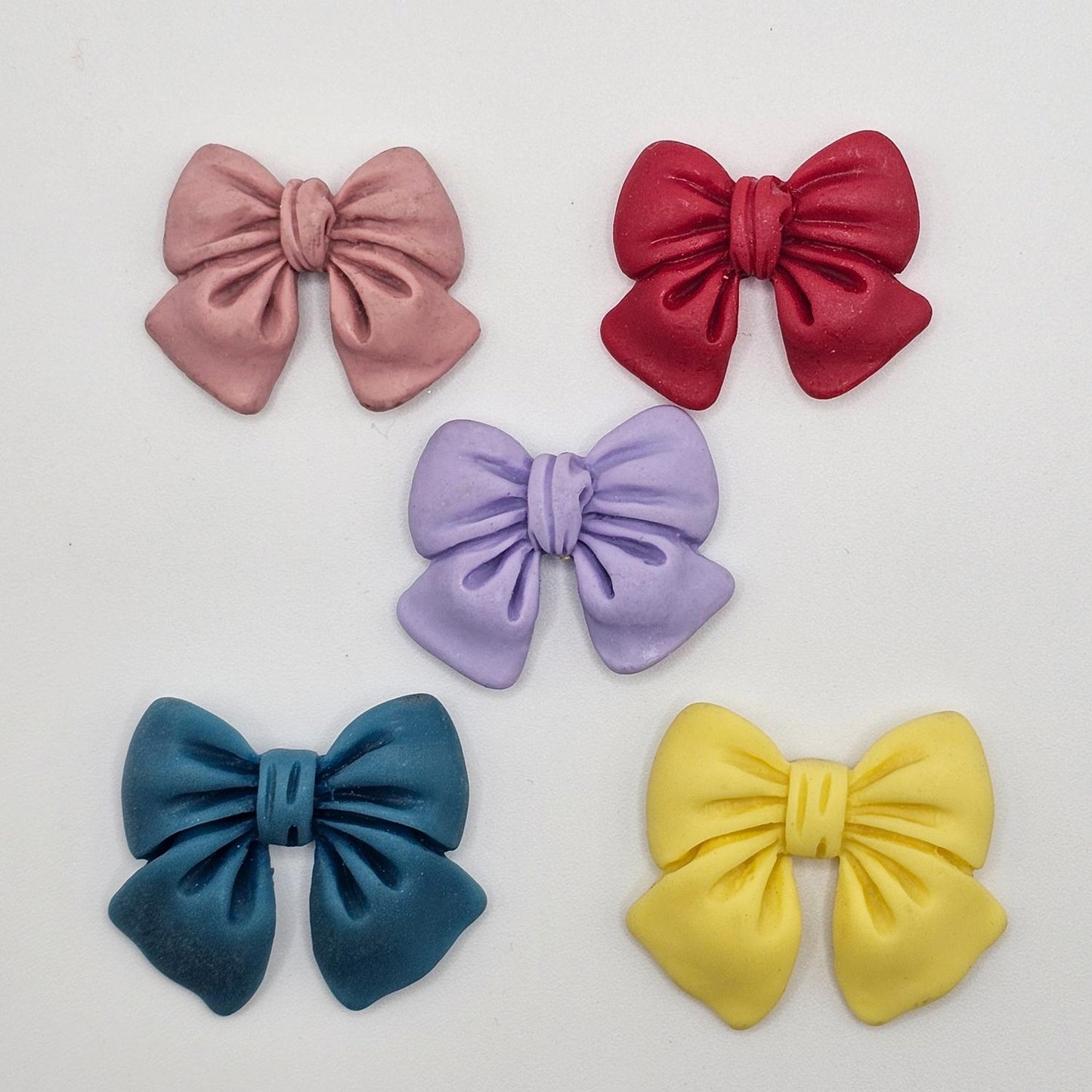 4/10/25 Pcs Matte Finished Bow Embellishments Resin Flat Back Cabochon #CAB148
