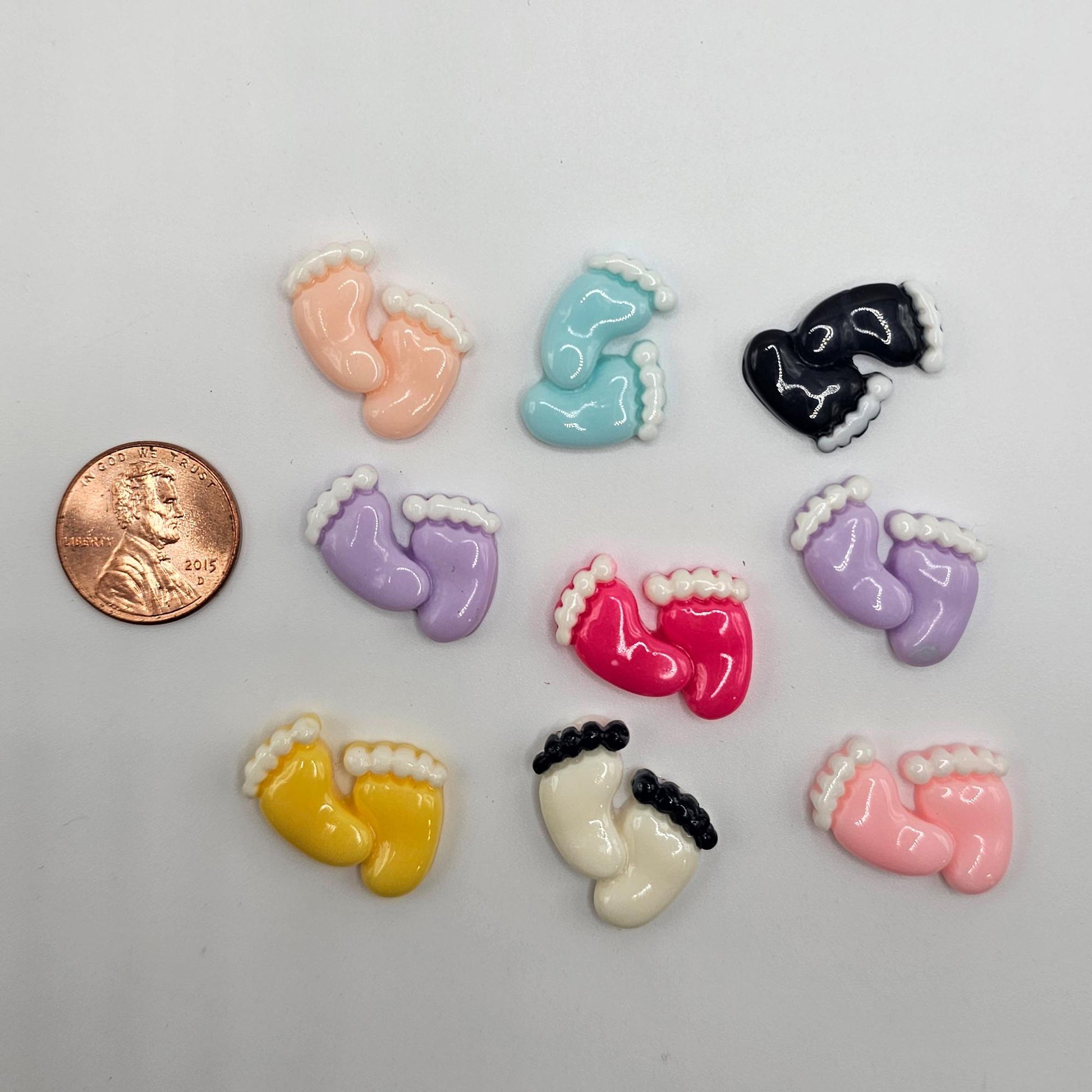 10/30 Kawaii Colorful Glossy Footprint Bare Feet Resin Flatback Cabochon #CAB150