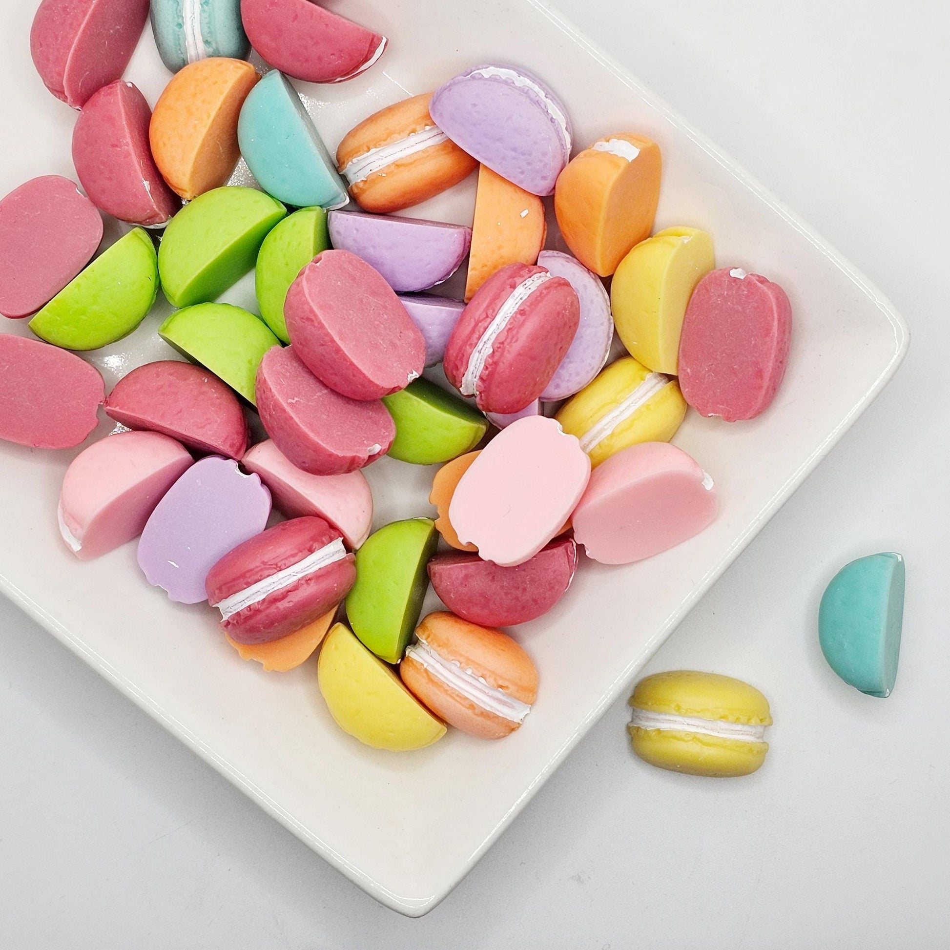 6/15/30 pcs Half Macarons Resin Flat Back Cabochons #CAB154