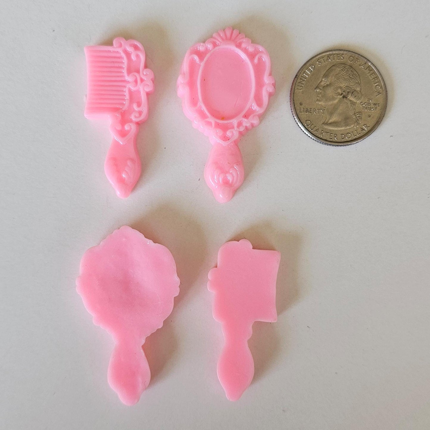 5/15/30 Pink Girly Doll Comb Mirror Resin Flat Back Cabochons , Kawaii Flatback Cabochon #CAB178