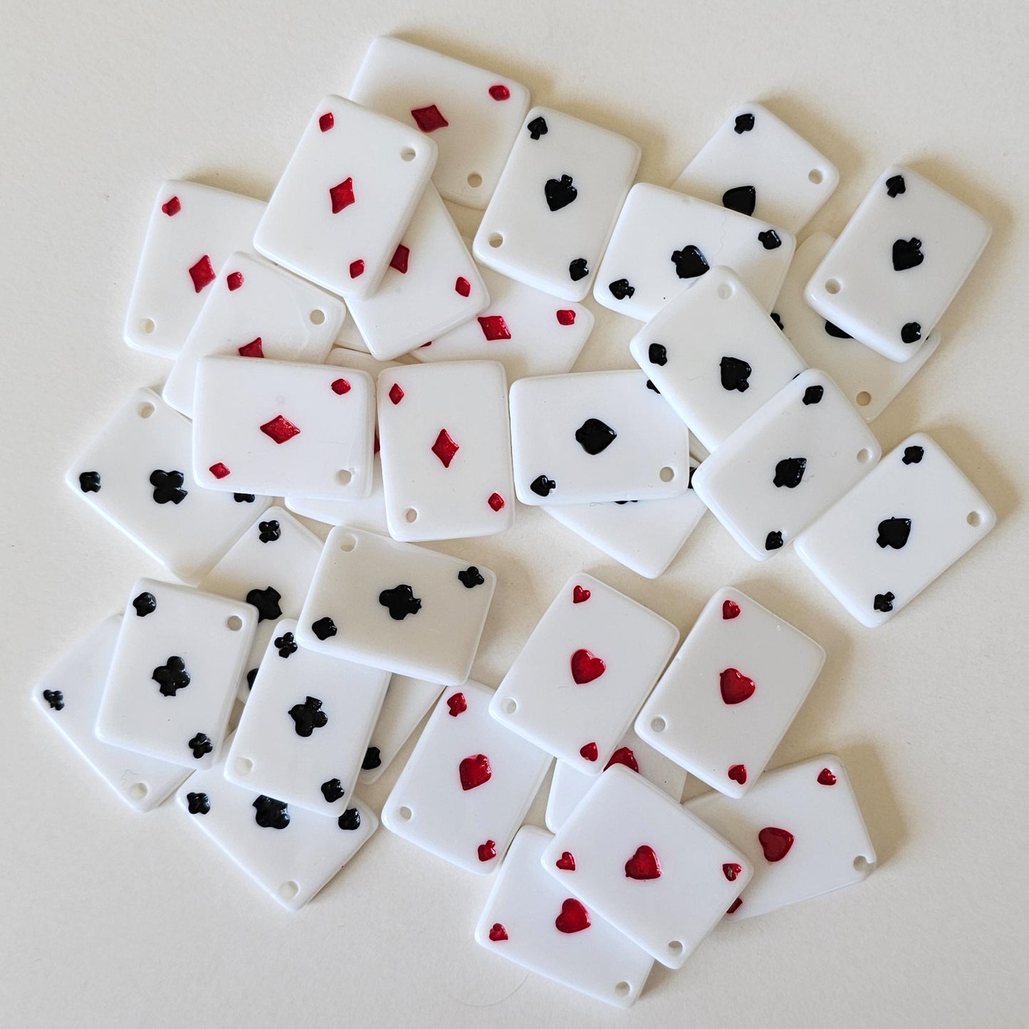10/30 Pcs Ace Play Card Casino Game Cabochon Charm, Play Card Resin Flatback with Holes Cabochons Charms #CM110