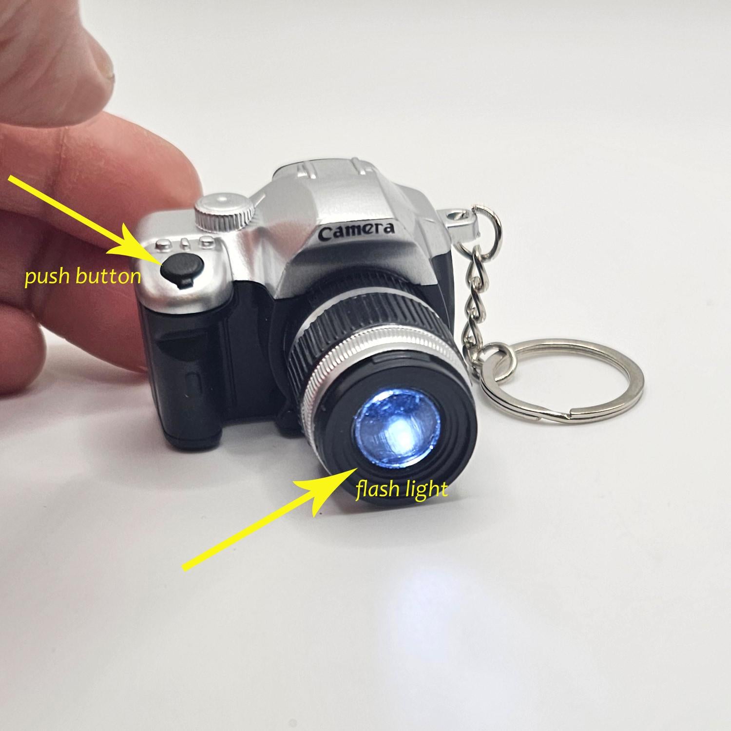 Miniature Flash Sound DSLR Camera Key Chain Key Ring