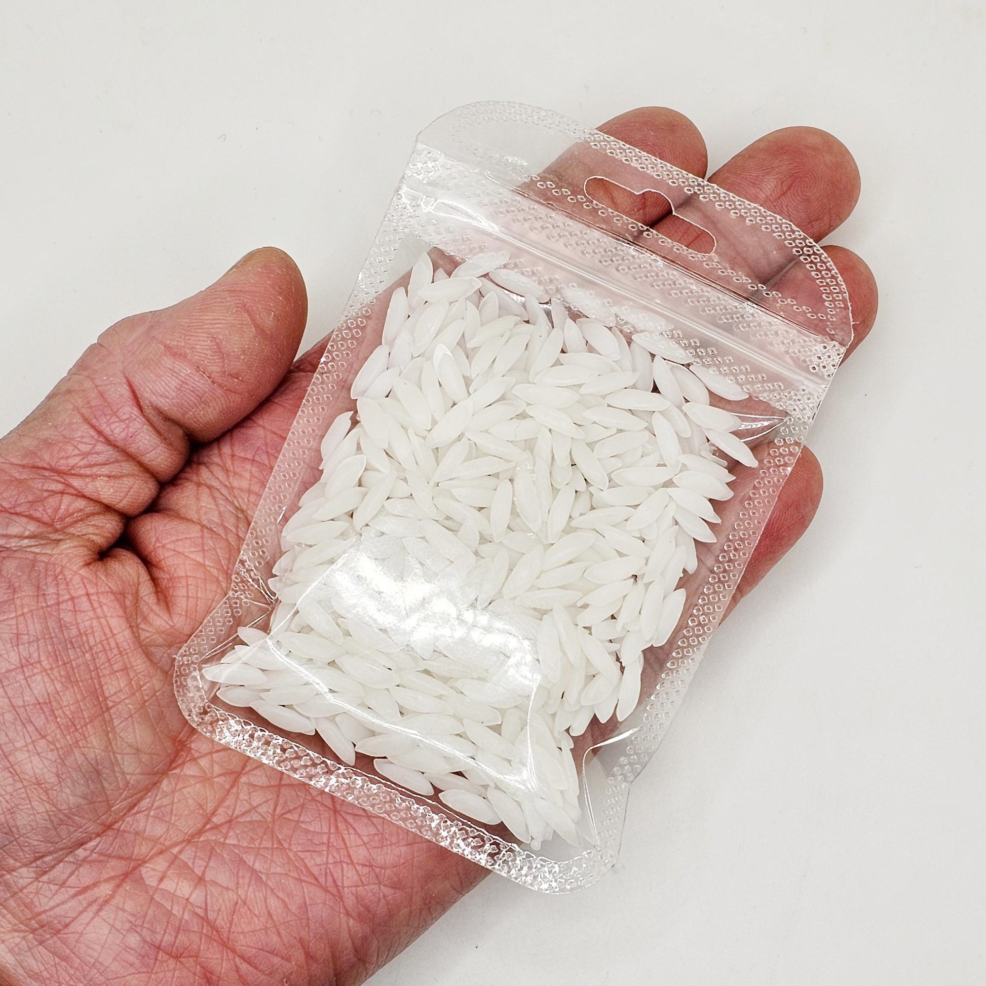 20/60/100 gram Fake White Rice Cabochon, 3D Realistic Size Rice Cabochons, #CAB180