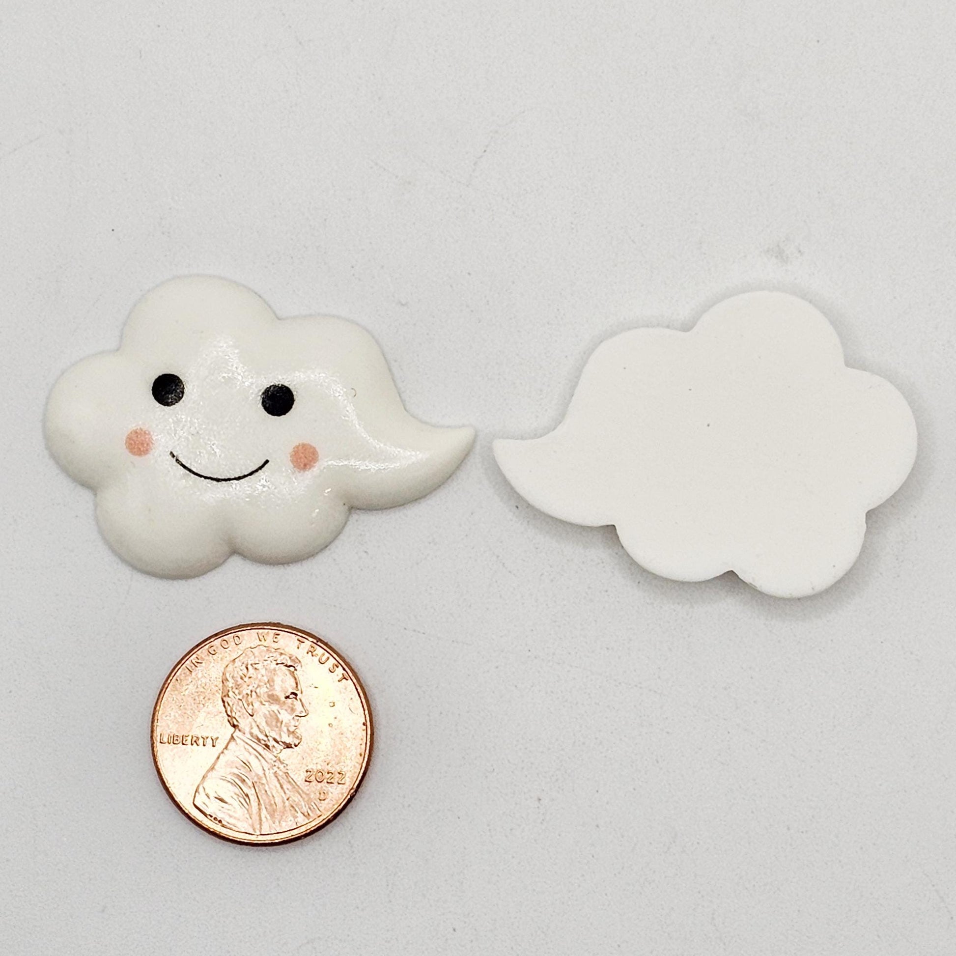 8/20 Pcs Smiley Face White Cloud Flatback Cabochons 3D Puffy Fluffy Kawaii Emojis Cloud Cabochon #CAB 185