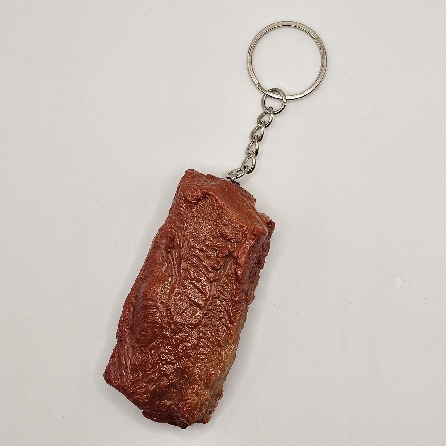 Fake Imitation Artificial Hot Dog, Pork Belly, Pork Rib Realistic Size Charms Key Chain Keyring