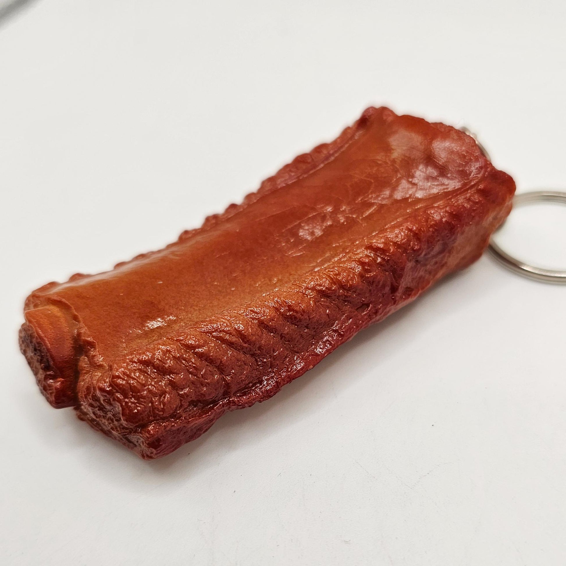 Fake Imitation Artificial Hot Dog, Pork Belly, Pork Rib Realistic Size Charms Key Chain Keyring