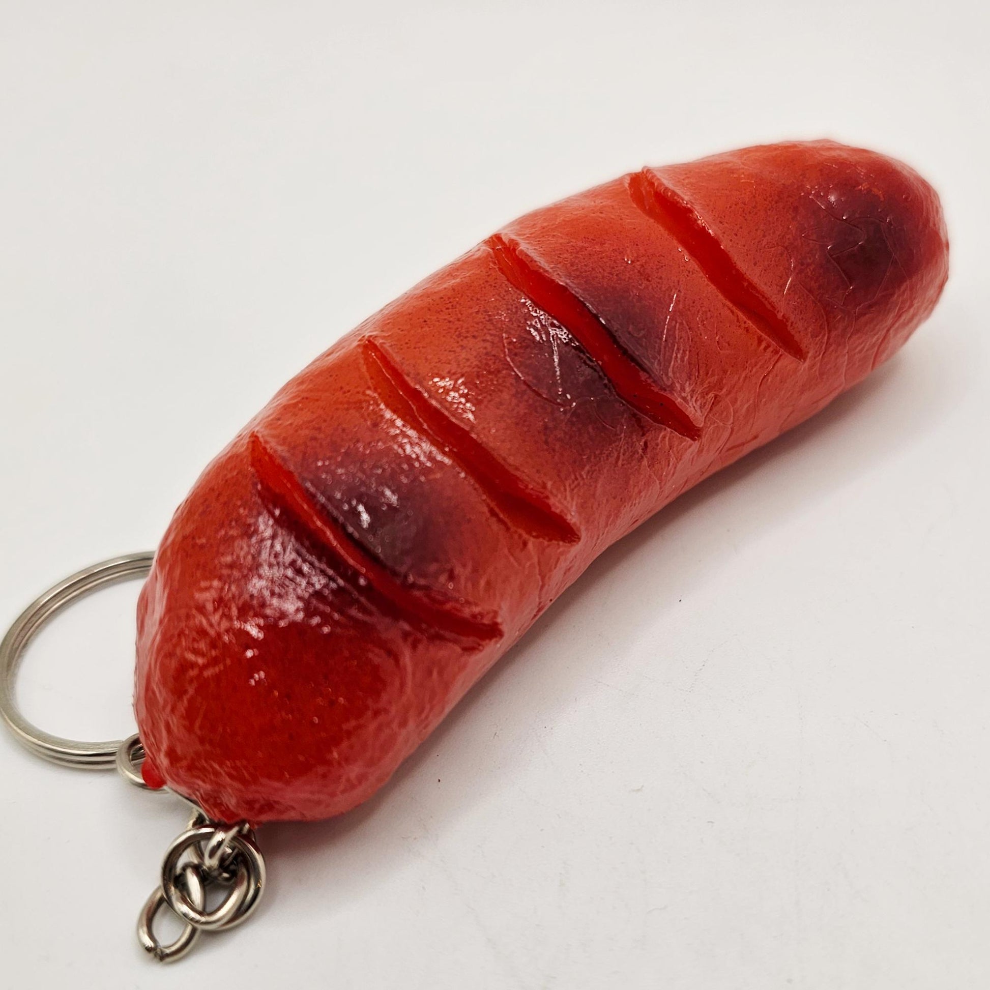Fake Imitation Artificial Hot Dog, Pork Belly, Pork Rib Realistic Size Charms Key Chain Keyring