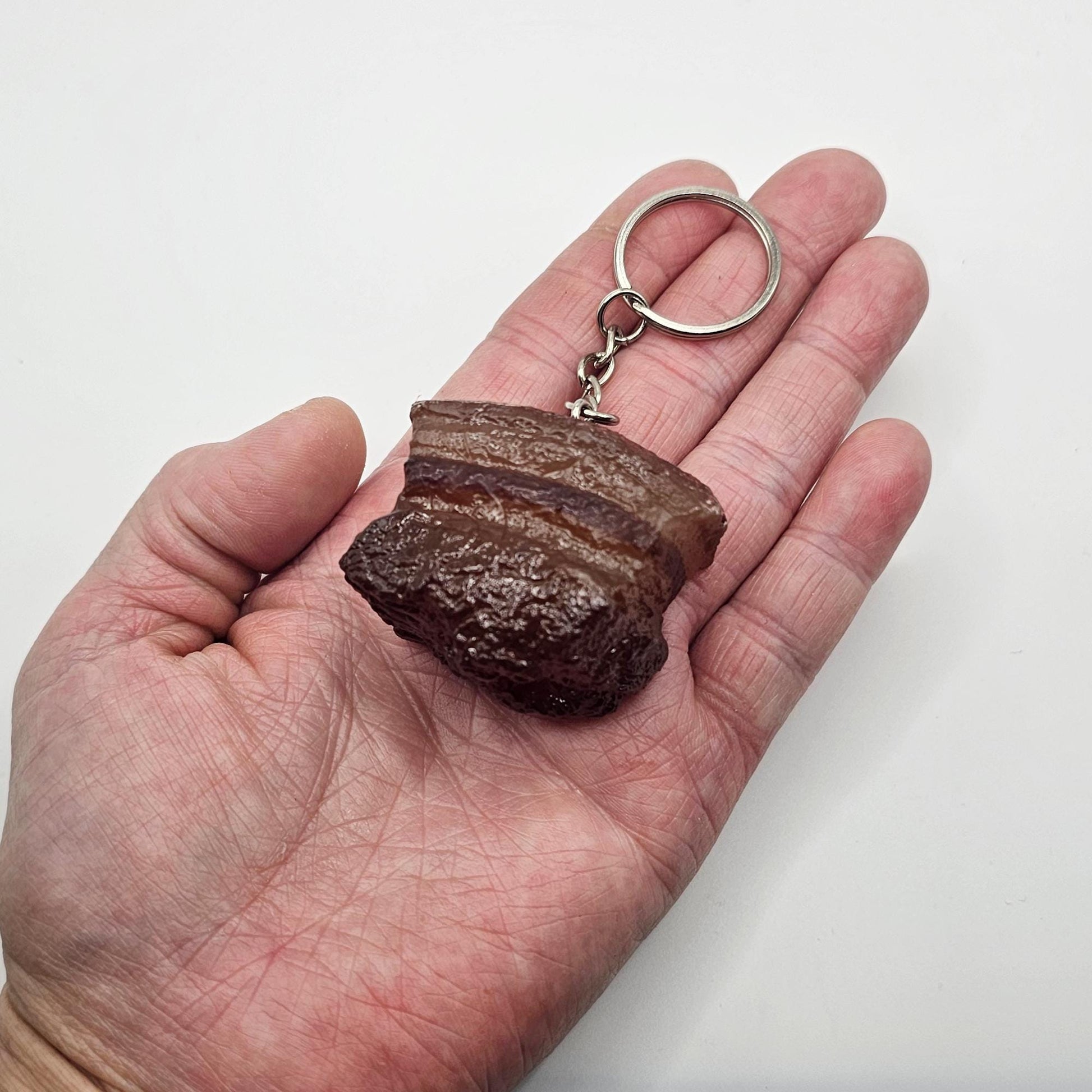 Fake Imitation Artificial Hot Dog, Pork Belly, Pork Rib Realistic Size Charms Key Chain Keyring