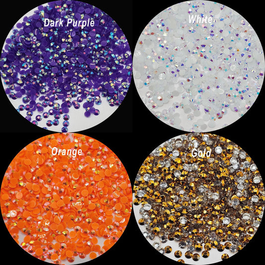 AB Jelly Flatback Resin Acrylic Rhinestones Non-Hotfix 1000pcs/2mm, 1000 Pcs/3mm, 1000Pcs/4mm, 800 Pcs/5mm, 500 Pcs/6mm