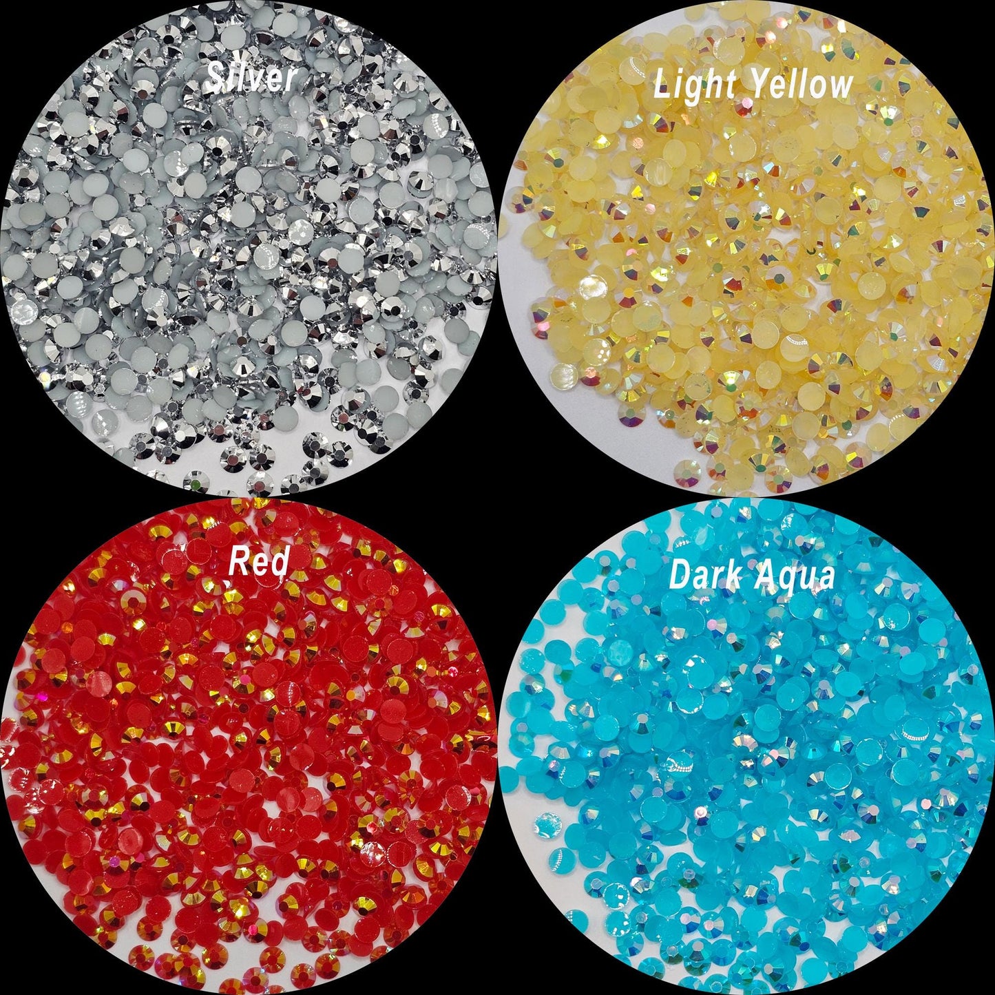 AB Jelly Flatback Resin Acrylic Rhinestones Non-Hotfix 1000pcs/2mm, 1000 Pcs/3mm, 1000Pcs/4mm, 800 Pcs/5mm, 500 Pcs/6mm