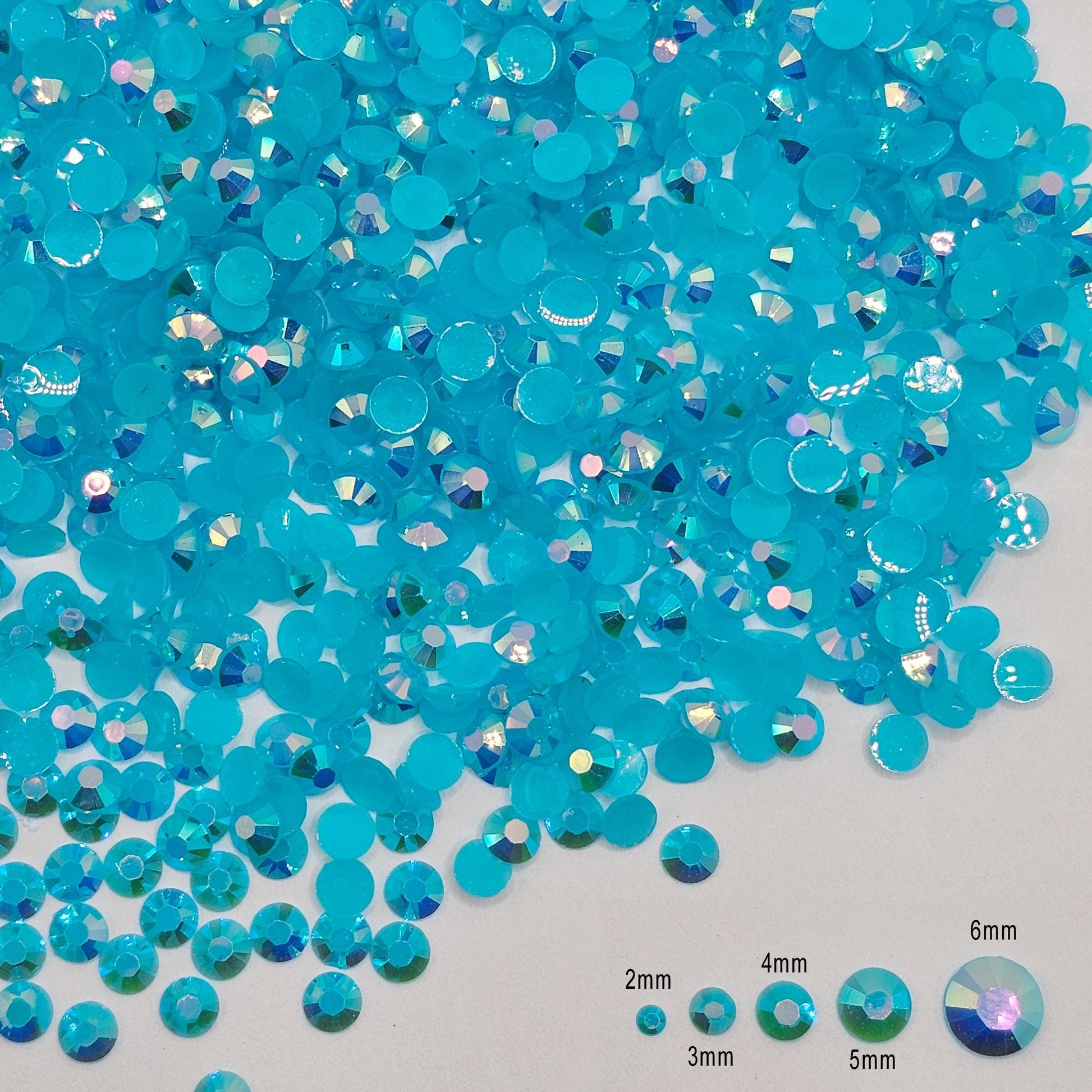 AB Jelly Flatback Resin Acrylic Rhinestones Non-Hotfix 1000pcs/2mm, 1000 Pcs/3mm, 1000Pcs/4mm, 800 Pcs/5mm, 500 Pcs/6mm