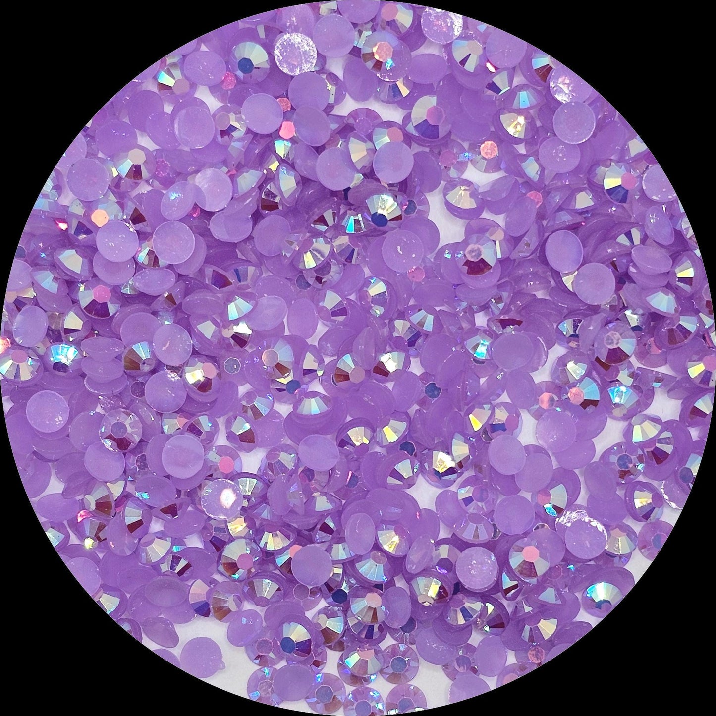 Bulk AB Jelly Flatback Resin Acrylic Rhinestones Non-Hotfix Light Purple 2mm 3mm 4mm 5mm 6mm