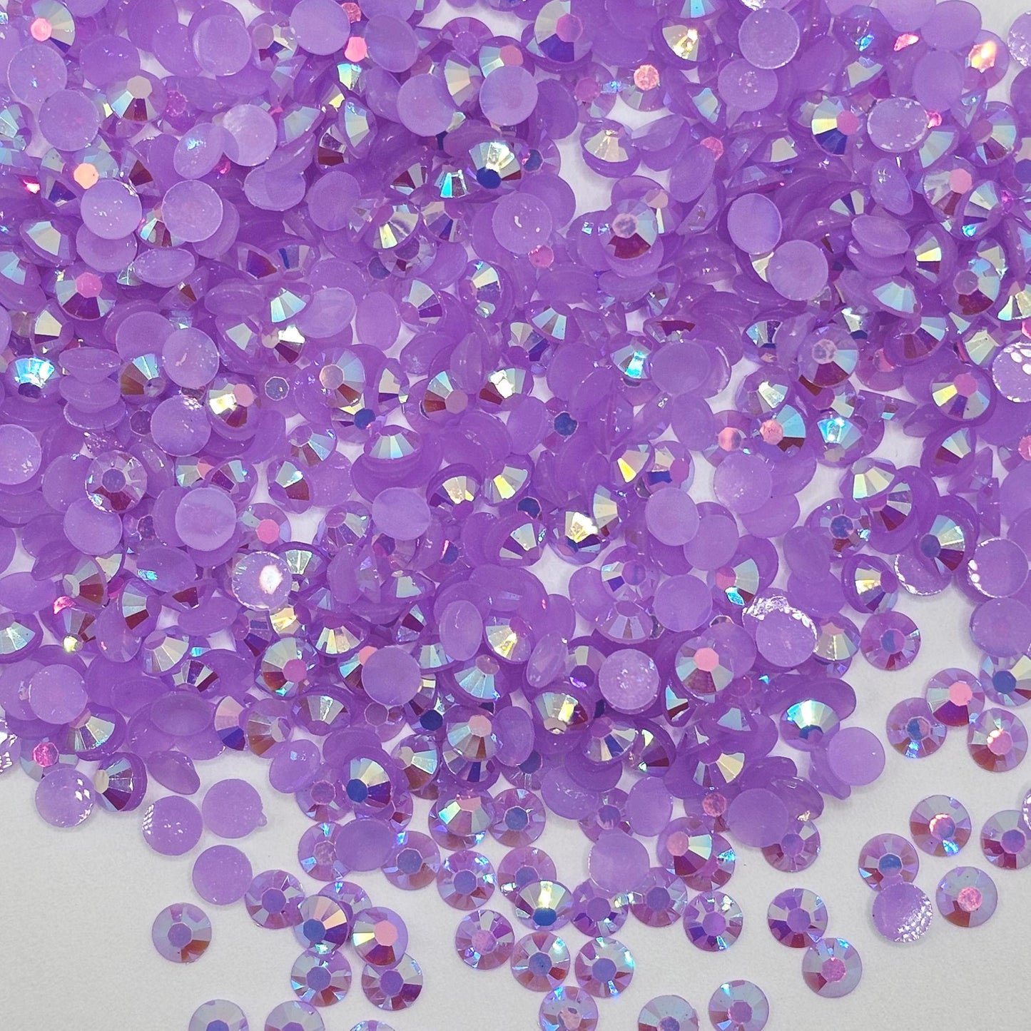 Bulk AB Jelly Flatback Resin Acrylic Rhinestones Non-Hotfix Light Purple 2mm 3mm 4mm 5mm 6mm
