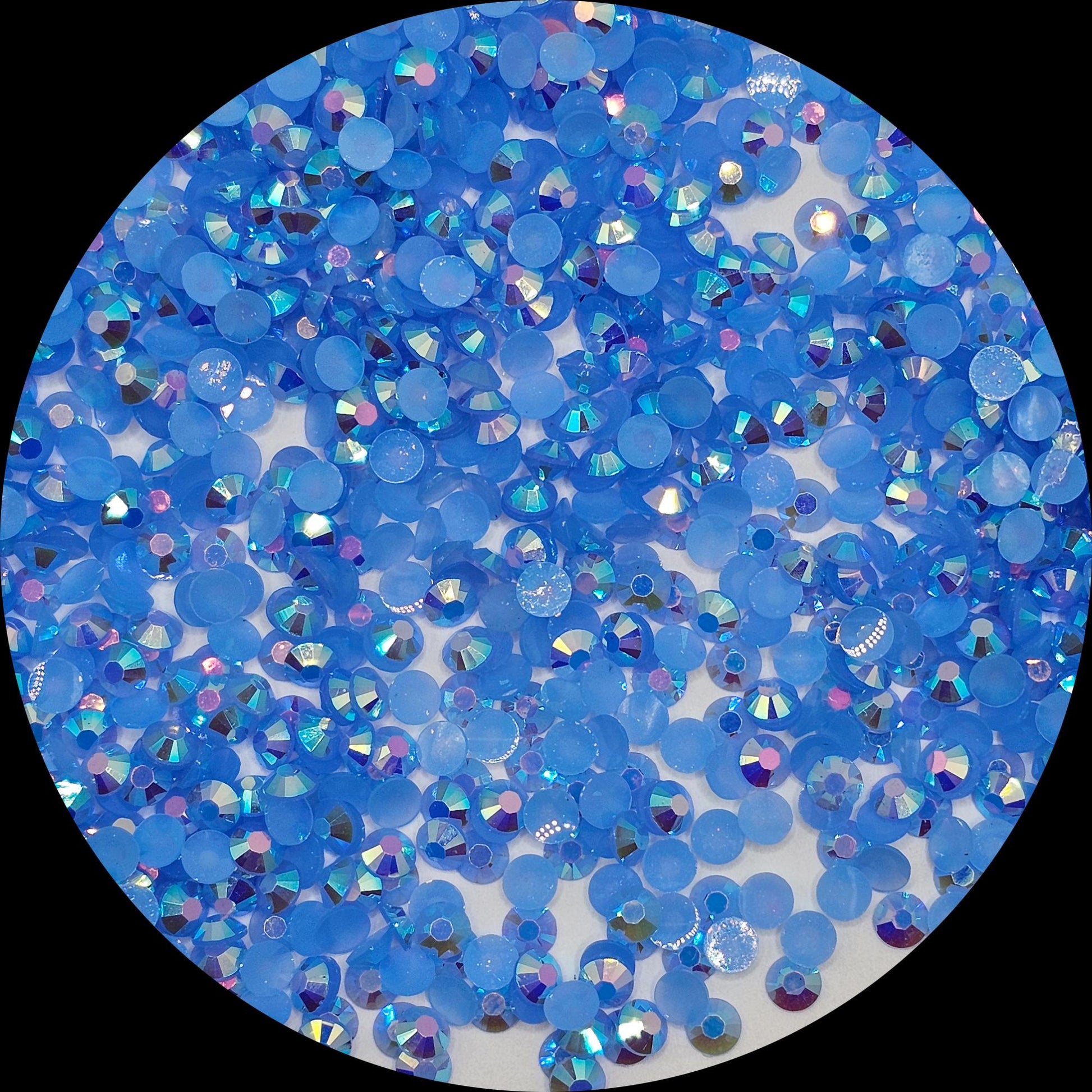 Bulk AB Jelly Flatback Resin Acrylic Rhinestones Non-Hotfix Sky Blue 2mm 3mm 4mm 5mm 6mm