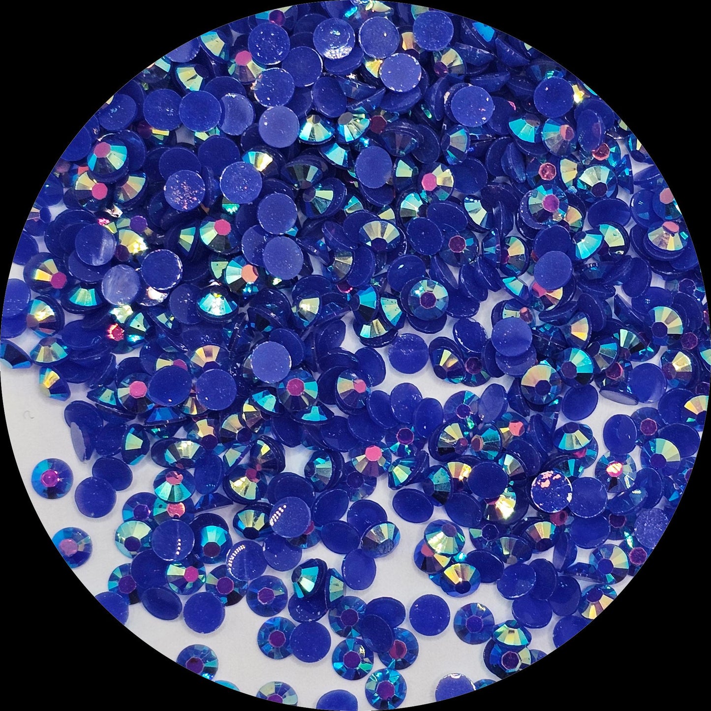 Bulk AB Jelly Flatback Resin Acrylic Rhinestones Non-Hotfix Sapphire Blue 2mm 3mm 4mm 5mm 6mm
