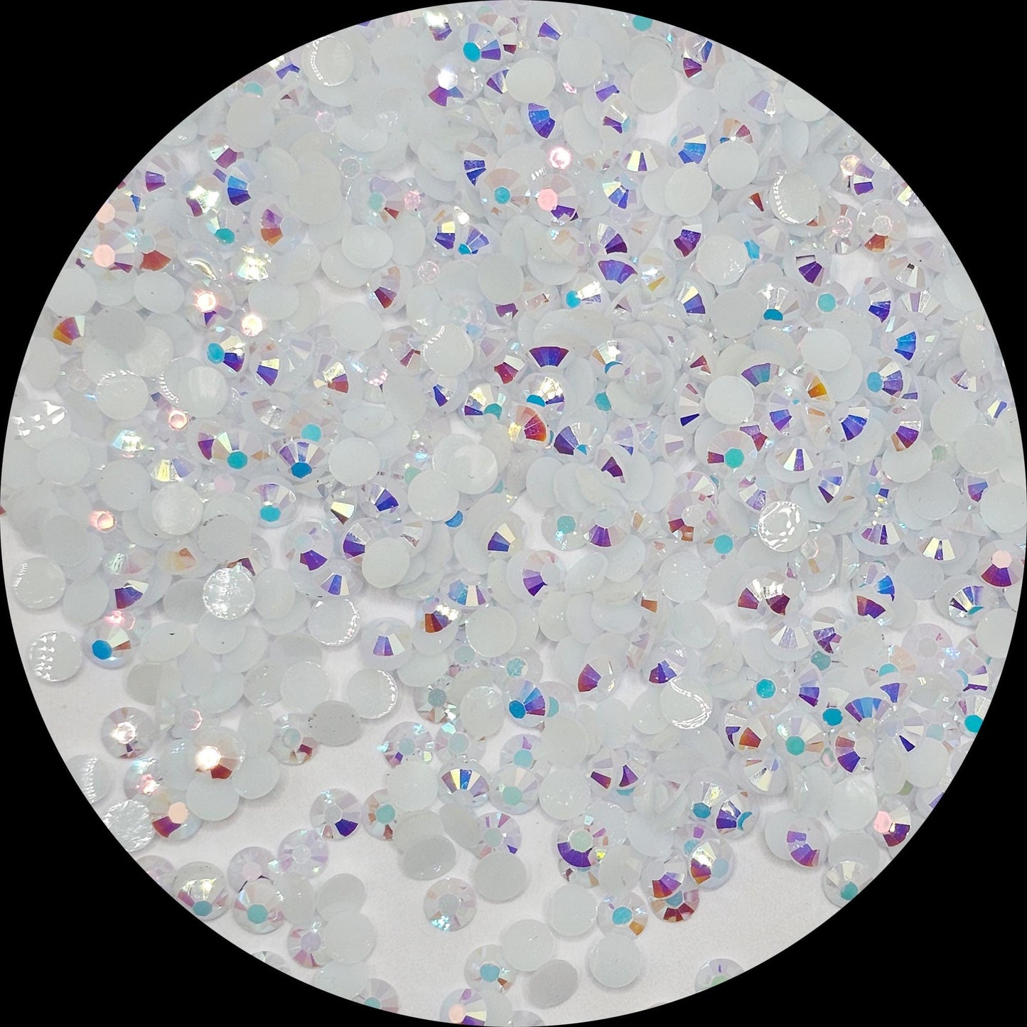 Bulk AB Jelly Flatback Resin Acrylic Rhinestones Non-Hotfix White 2mm 3mm 4mm 5mm 6mm