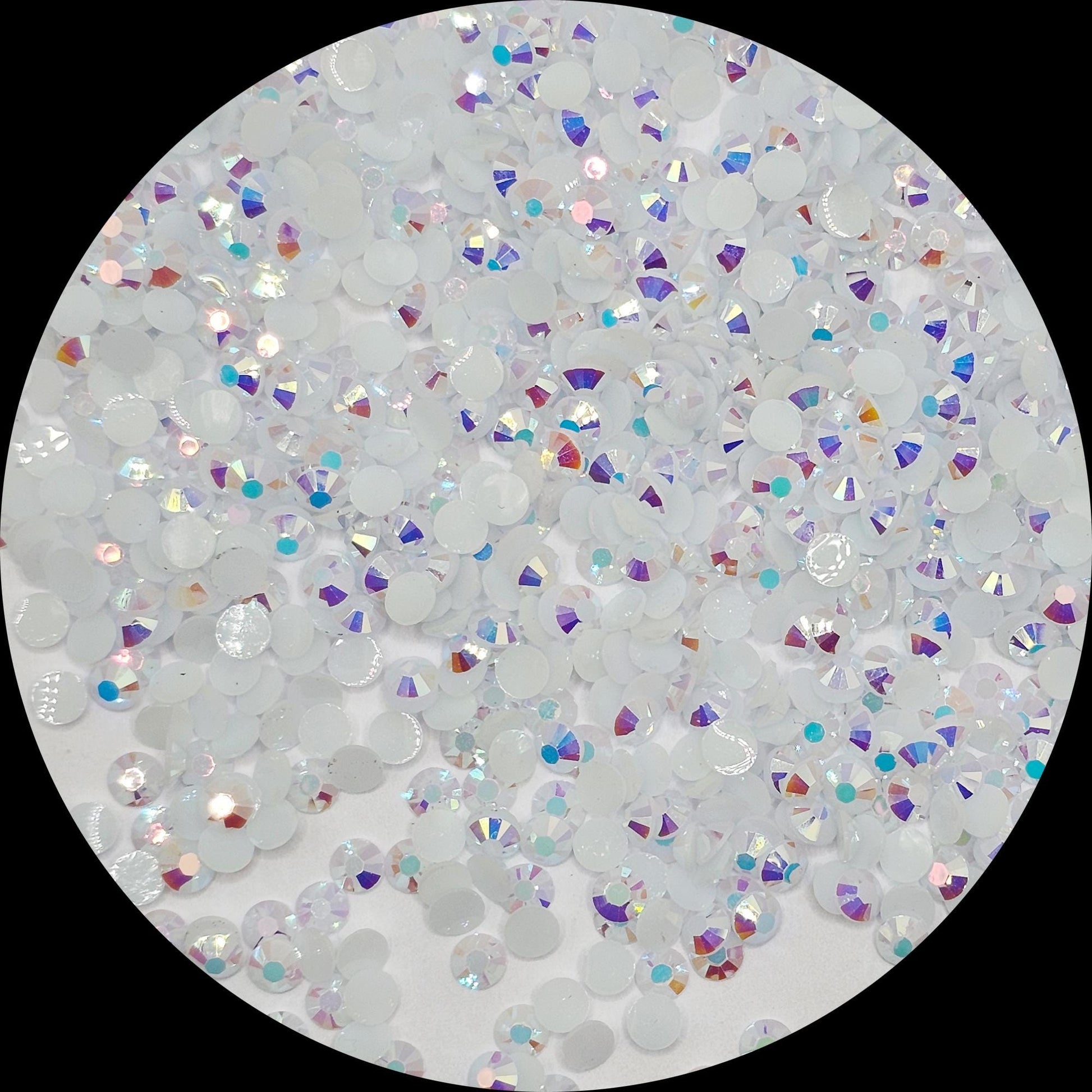 Bulk AB Jelly Flatback Resin Acrylic Rhinestones Non-Hotfix White 2mm 3mm 4mm 5mm 6mm