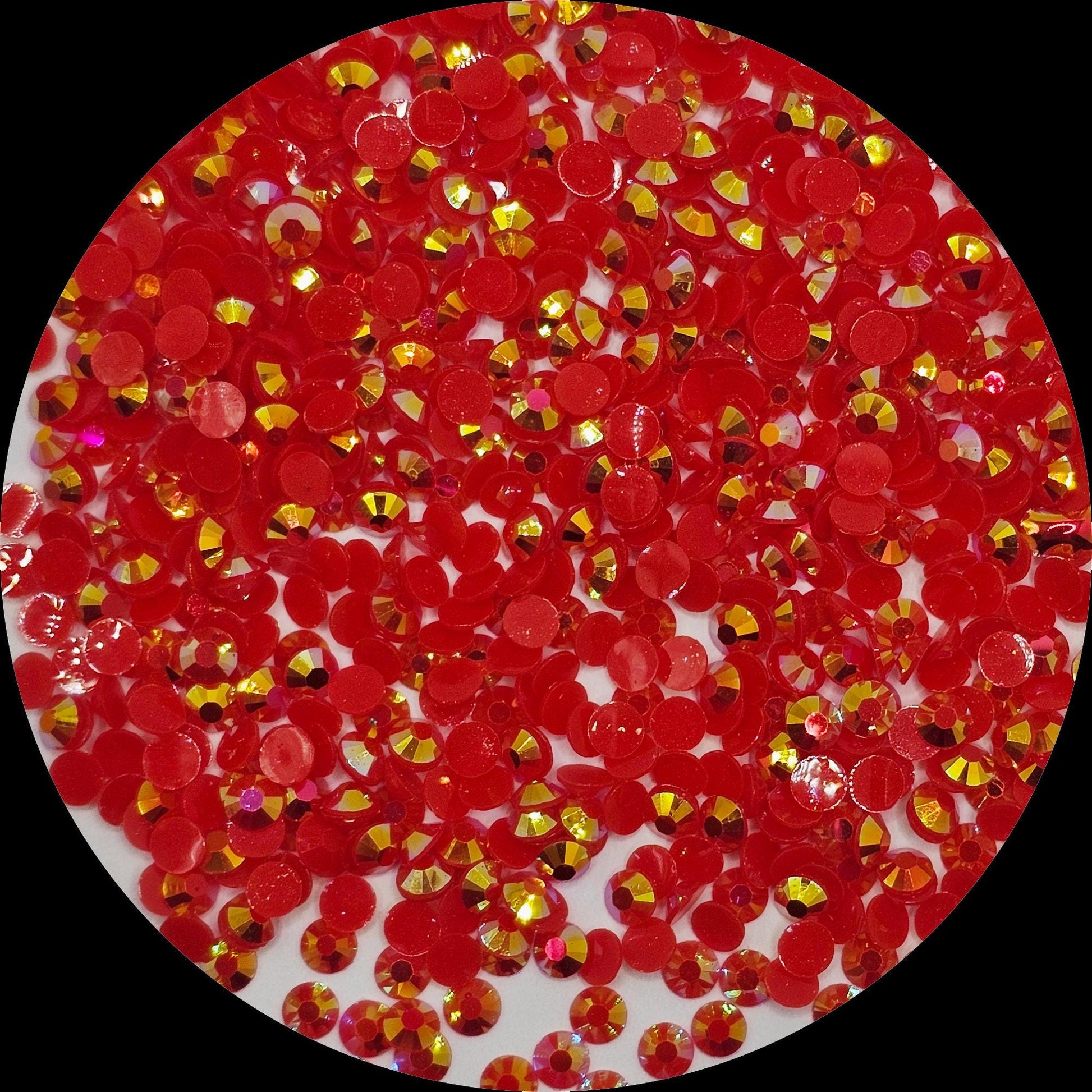 Bulk AB Jelly Flatback Resin Acrylic Rhinestones Non-Hotfix Red 2mm 3mm 4mm 5mm 6mm