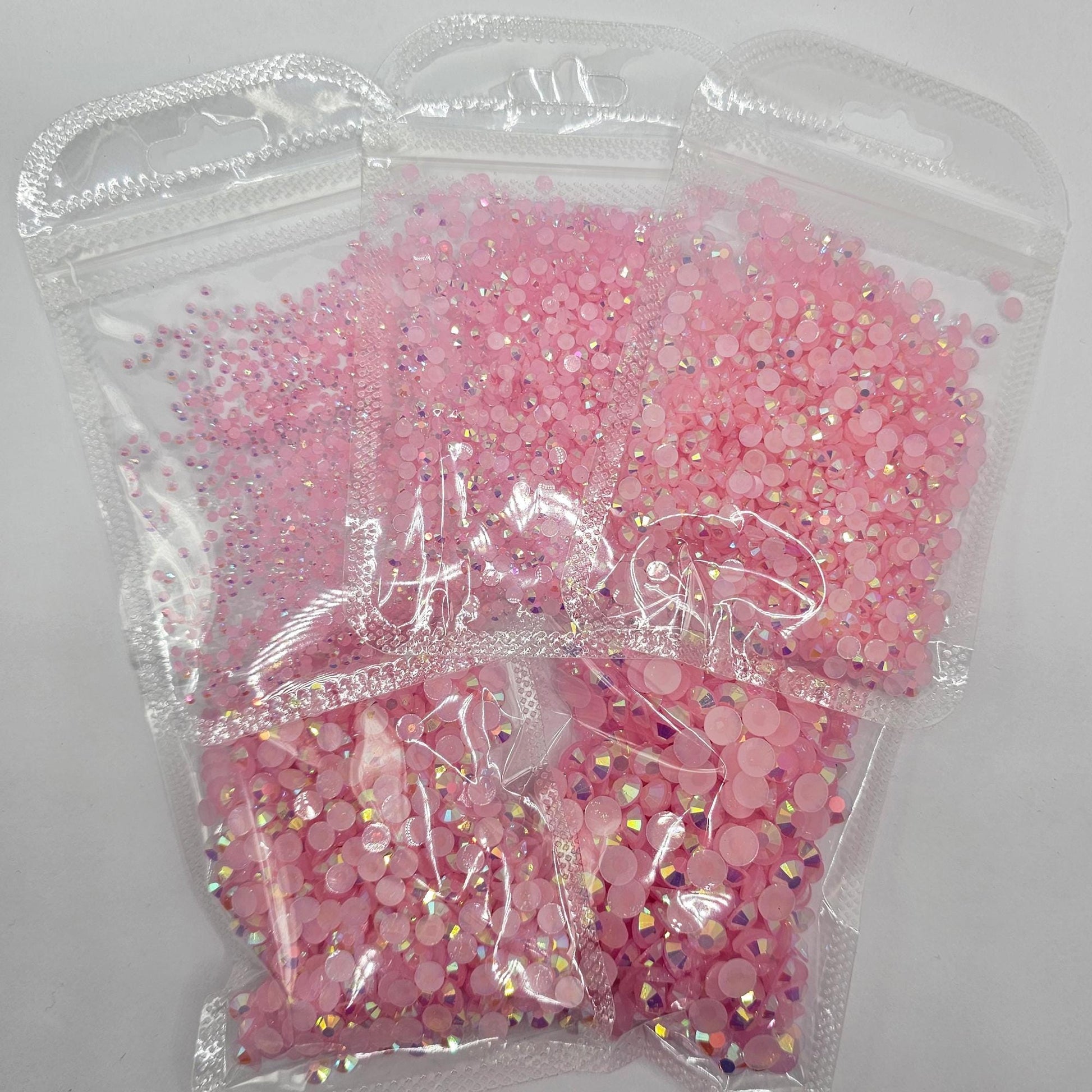 Bulk AB Jelly Flatback Resin Acrylic Rhinestones Non-Hotfix Pink 2mm 3mm 4mm 5mm 6mm