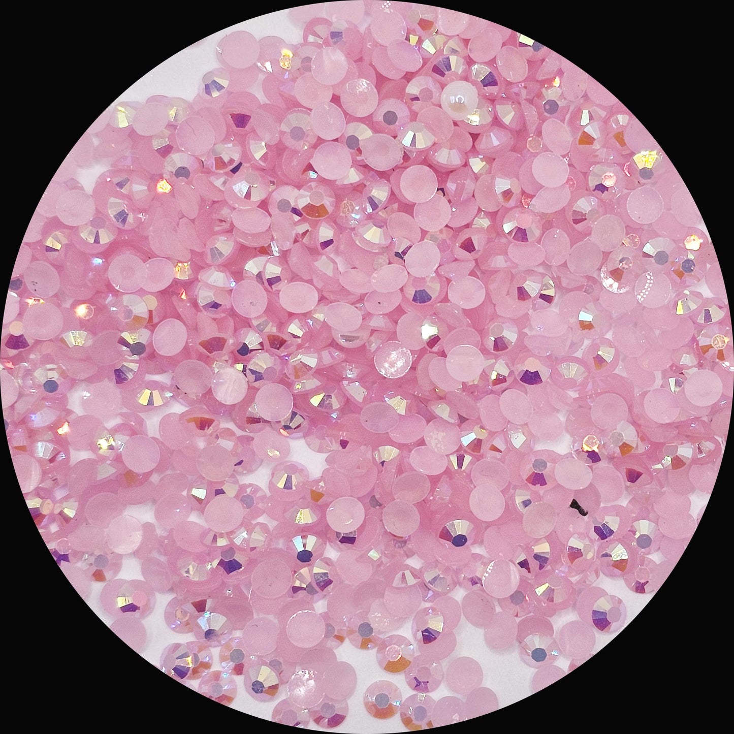 Bulk AB Jelly Flatback Resin Acrylic Rhinestones Non-Hotfix Pink 2mm 3mm 4mm 5mm 6mm