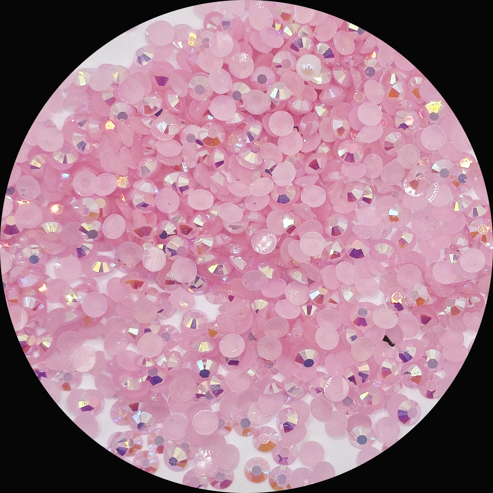 Bulk AB Jelly Flatback Resin Acrylic Rhinestones Non-Hotfix Pink 2mm 3mm 4mm 5mm 6mm