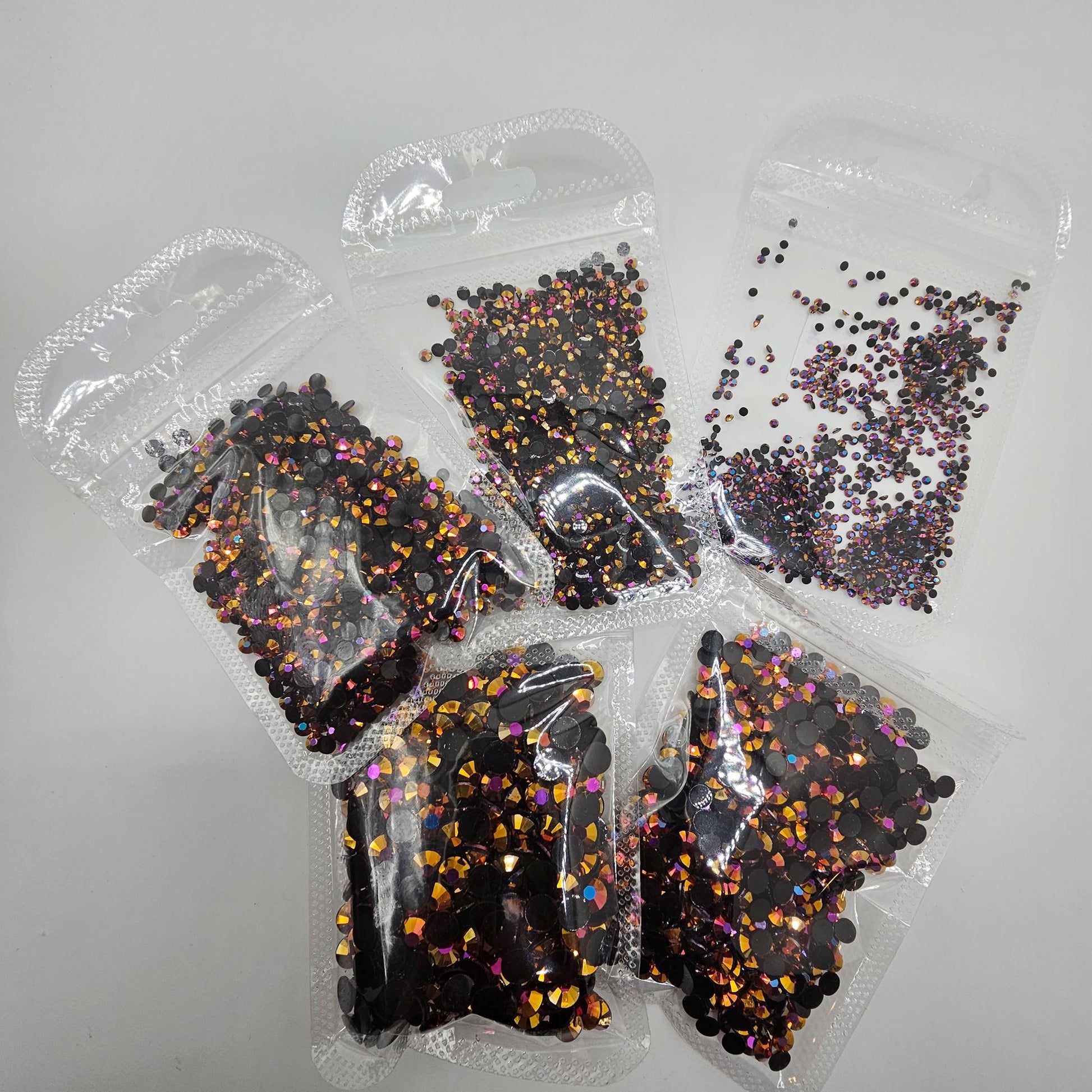 Bulk AB Jelly Flatback Resin Acrylic Rhinestones Non-Hotfix Rose Gold 2mm 3mm 4mm 5mm 6mm