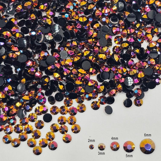 Bulk AB Jelly Flatback Resin Acrylic Rhinestones Non-Hotfix Rose Gold 2mm 3mm 4mm 5mm 6mm