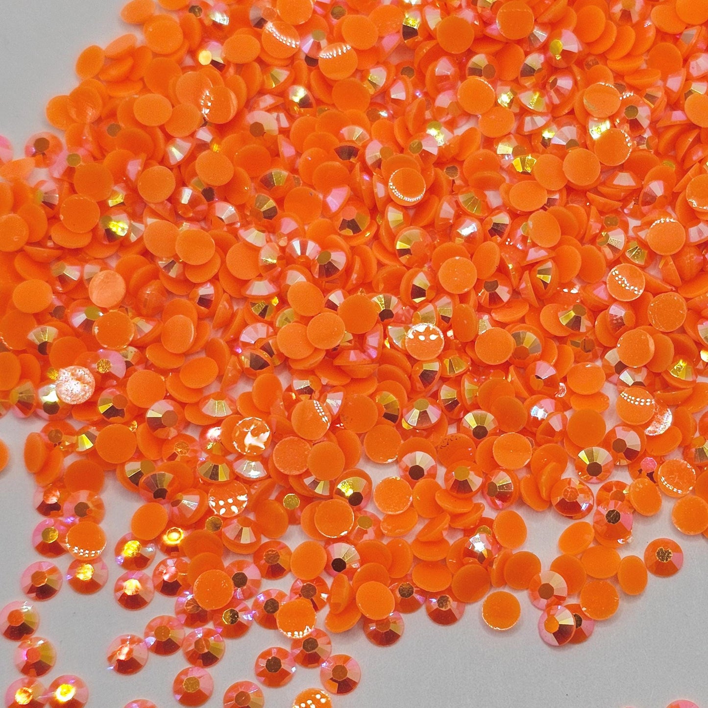 Bulk AB Jelly Flatback Resin Acrylic Rhinestones Non-Hotfix Orange 2mm 3mm 4mm 5mm 6mm