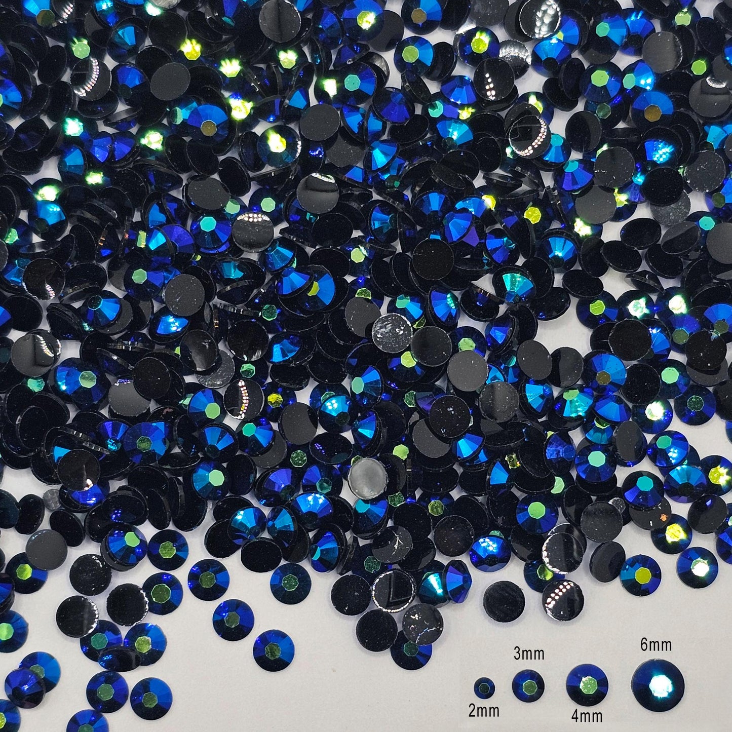 Bulk AB Jelly Flatback Resin Acrylic Rhinestones Non-Hotfix Montana Blue 2mm 3mm 4mm 5mm 6mm