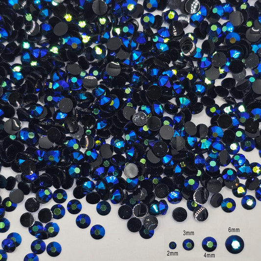 Bulk AB Jelly Flatback Resin Acrylic Rhinestones Non-Hotfix Montana Blue 2mm 3mm 4mm 5mm 6mm
