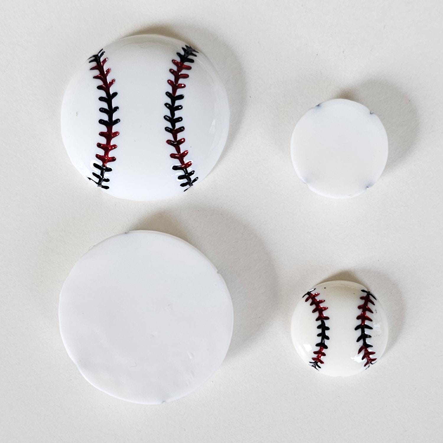 6/15 pcs Baseball Resin Flat Back Cabochons, Flatback Cabochon 27mm 16mm #CAB163