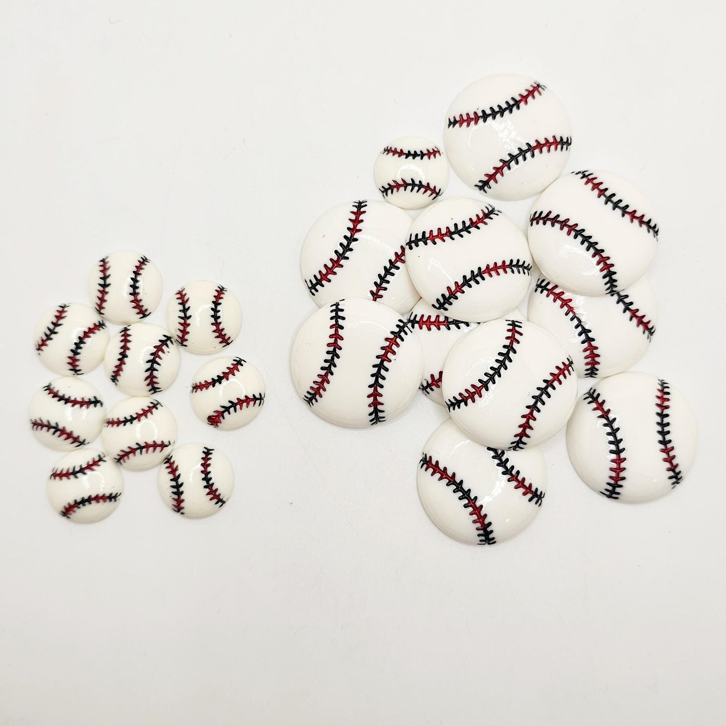 6/15 pcs Baseball Resin Flat Back Cabochons, Flatback Cabochon 27mm 16mm #CAB163