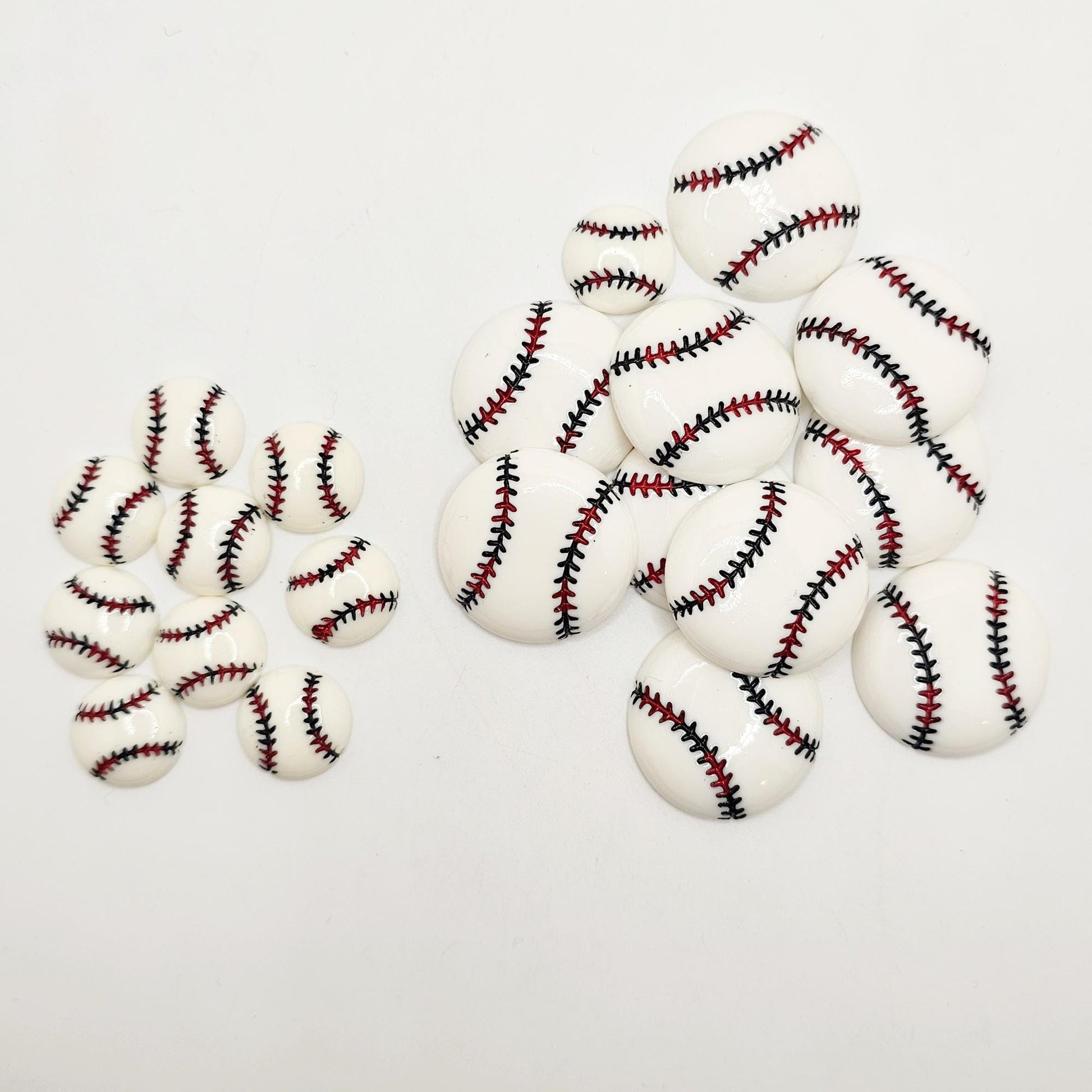 6/15 pcs Baseball Resin Flat Back Cabochons, Flatback Cabochon 27mm 16mm #CAB163