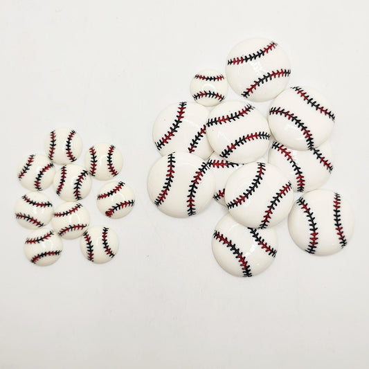 6/15 pcs Baseball Resin Flat Back Cabochons, Flatback Cabochon 27mm 16mm #CAB163