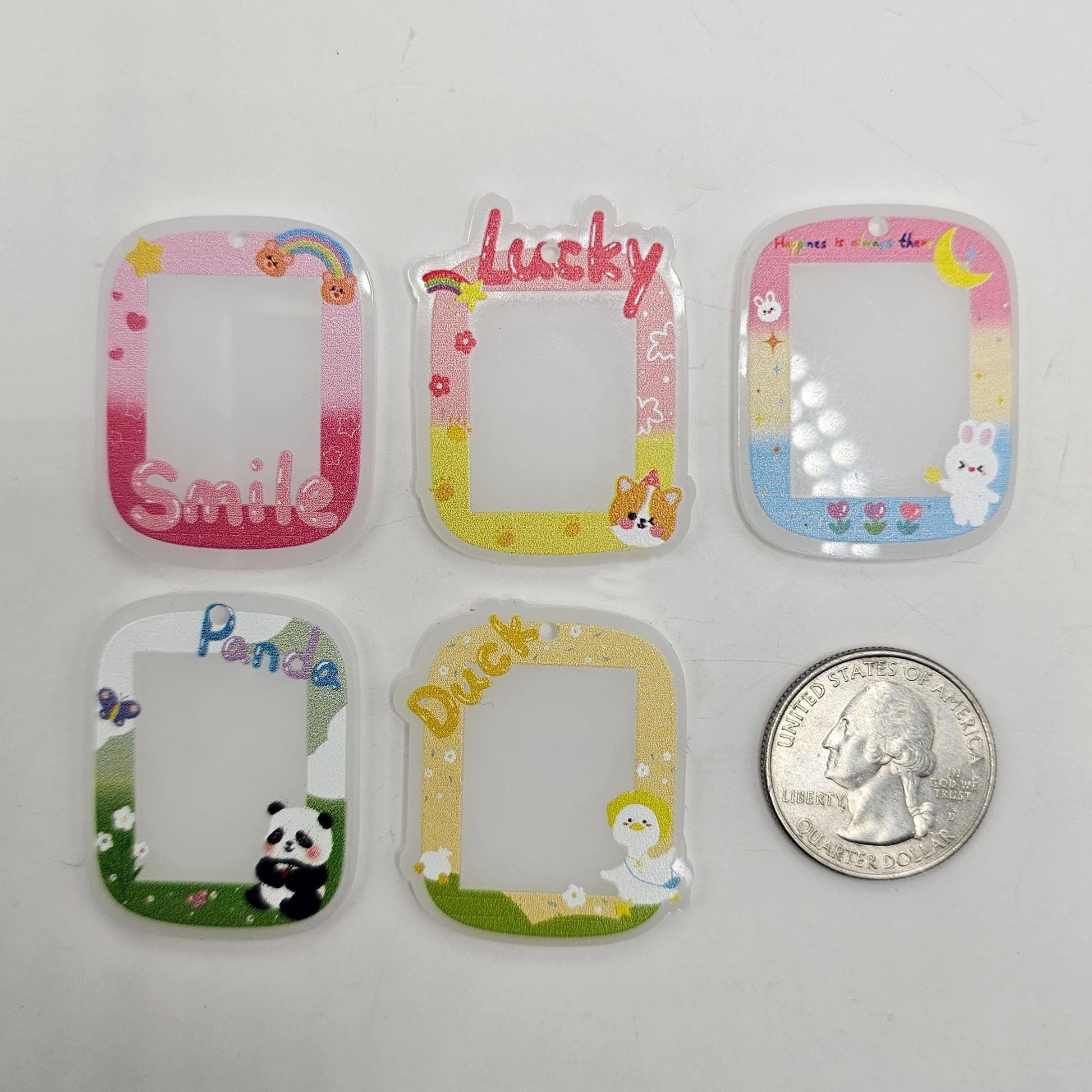 6/20 Pcs Mini Frame Pendant Charm Acrylic Frame Tag #CAB166