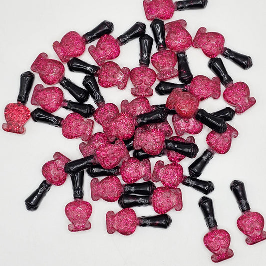 5/10/25 Pcs Glitter Nail Polish Resin Flat Back Cabochons , Flatback Cabochon #CAB170