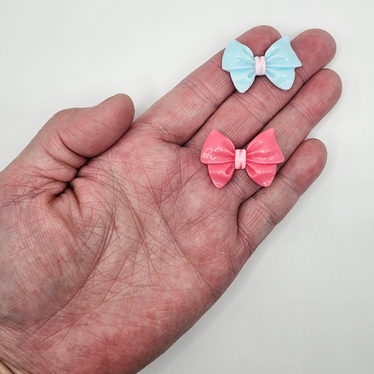 6/20 Pcs Gloss Finished Bow Embellishments Resin Flat Back Cabochon, Flatback Cabochons #CAB173