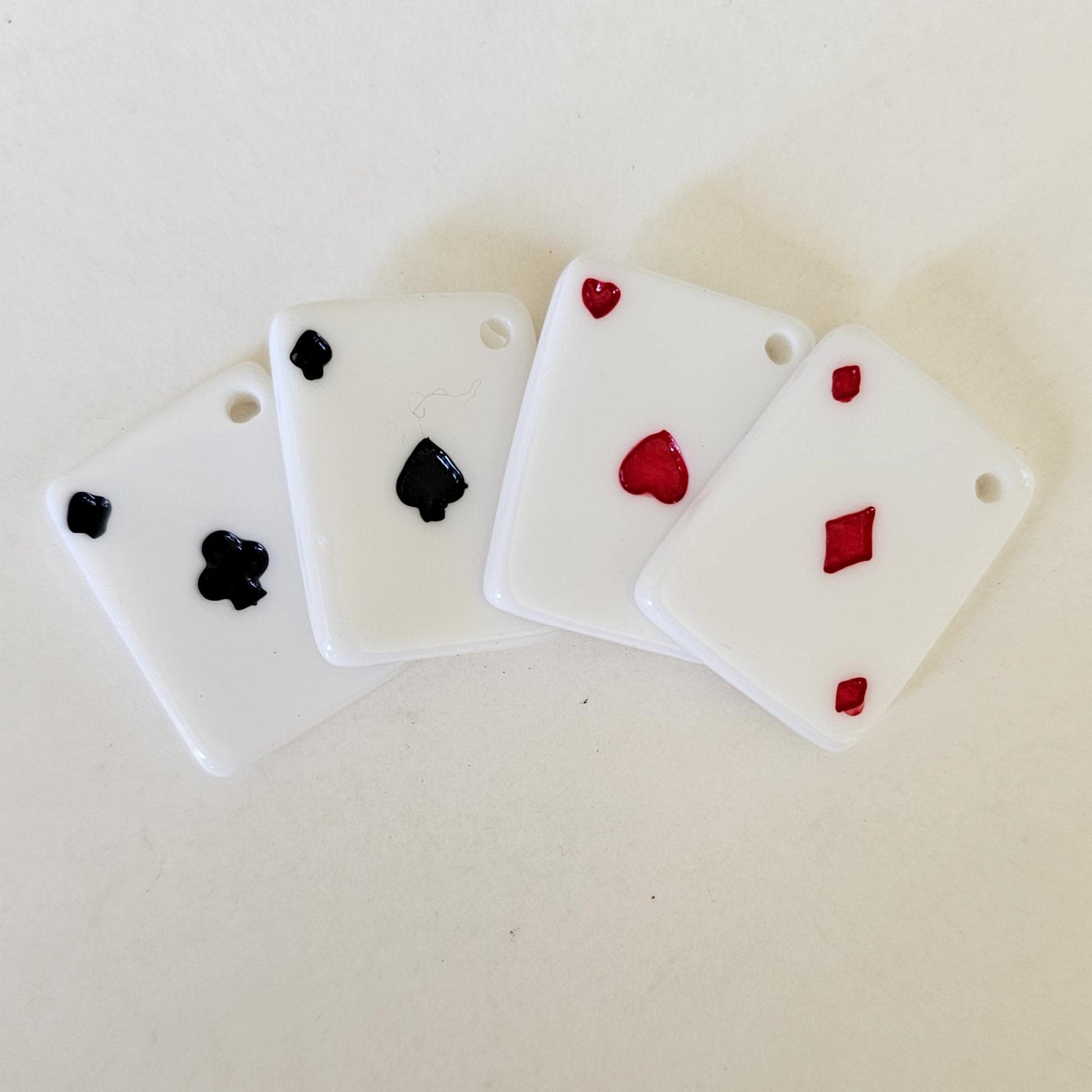 10/30 Pcs Ace Play Card Casino Game Cabochon Charm, Play Card Resin Flatback with Holes Cabochons Charms #CM110