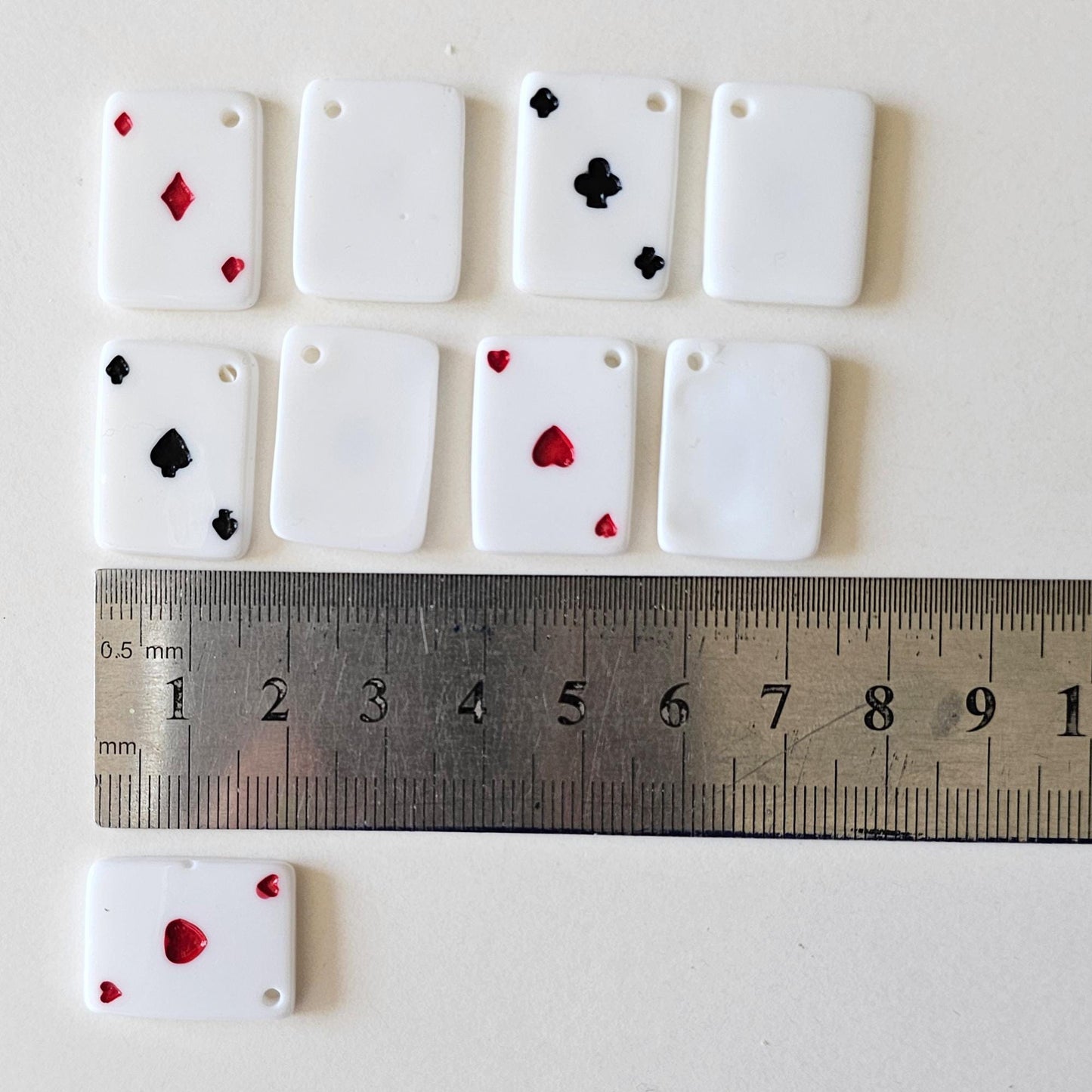 10/30 Pcs Ace Play Card Casino Game Cabochon Charm, Play Card Resin Flatback with Holes Cabochons Charms #CM110