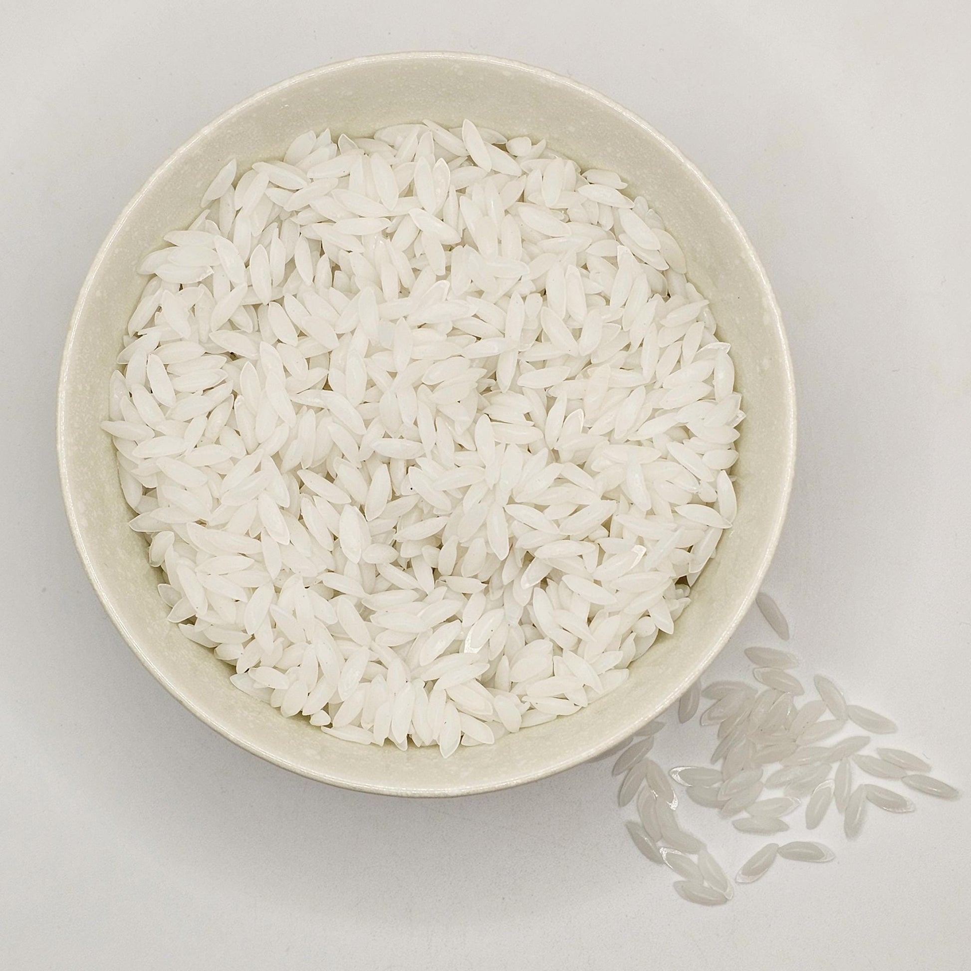 20/60/100 gram Fake White Rice Cabochon, 3D Realistic Size Rice Cabochons, #CAB180