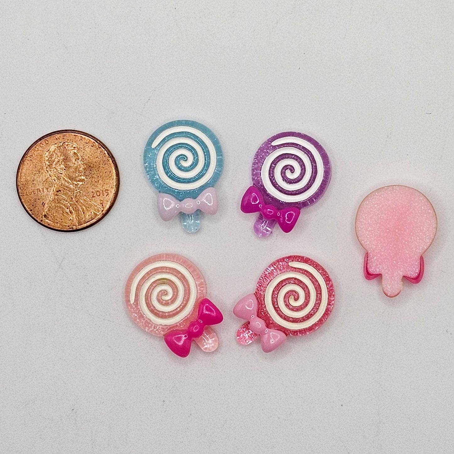 10/30 Pcs Swirl Lollipop Candy Cabochon Resin Flatback Candies Cabochons #CAB181