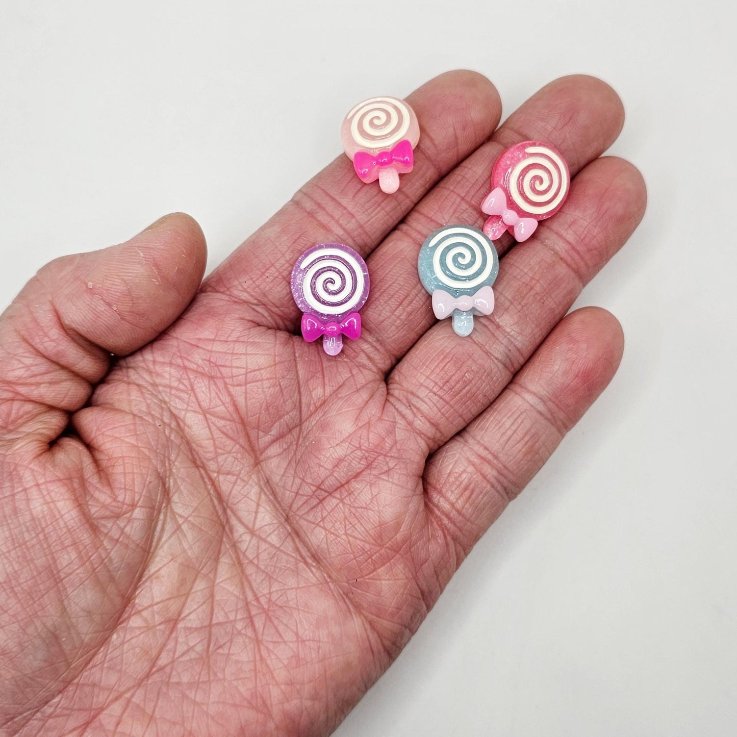 10/30 Pcs Swirl Lollipop Candy Cabochon Resin Flatback Candies Cabochons #CAB181